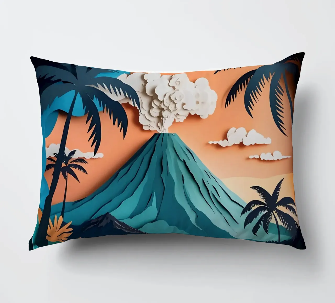 Volcano View Papercut Art cuscino da Papercut Gallery