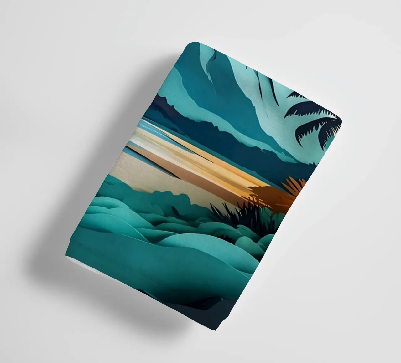 Volcano View Papercut Art asciugamano da bagno da Papercut Gallery