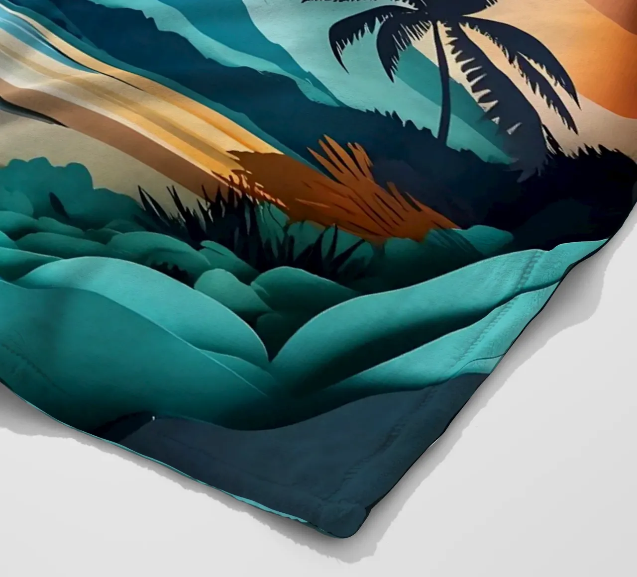 Volcano View Papercut Art coperta in pile da Papercut Gallery