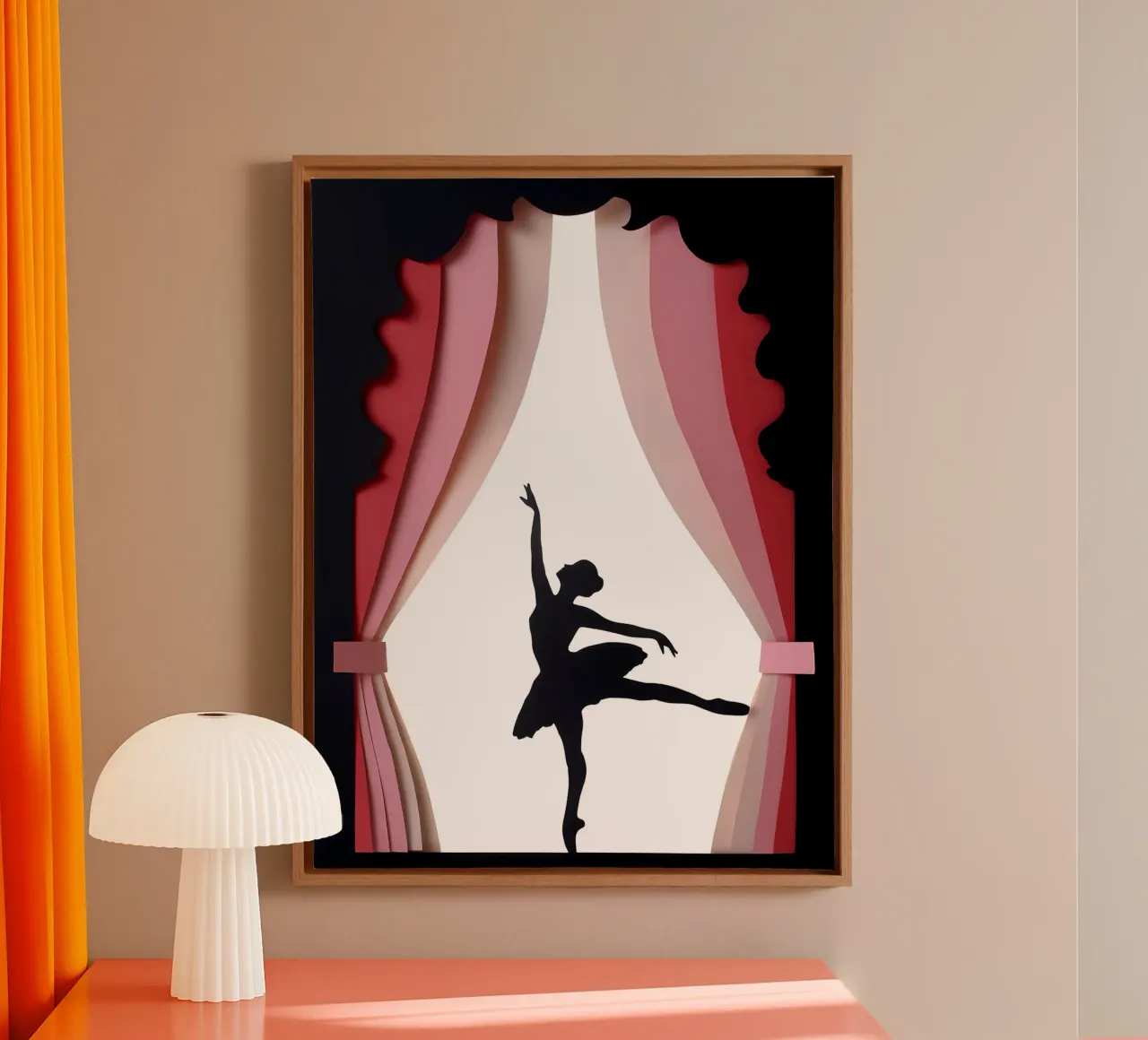 Ballerina Papercut Art tela con Cornice a cassetta da Papercut Gallery