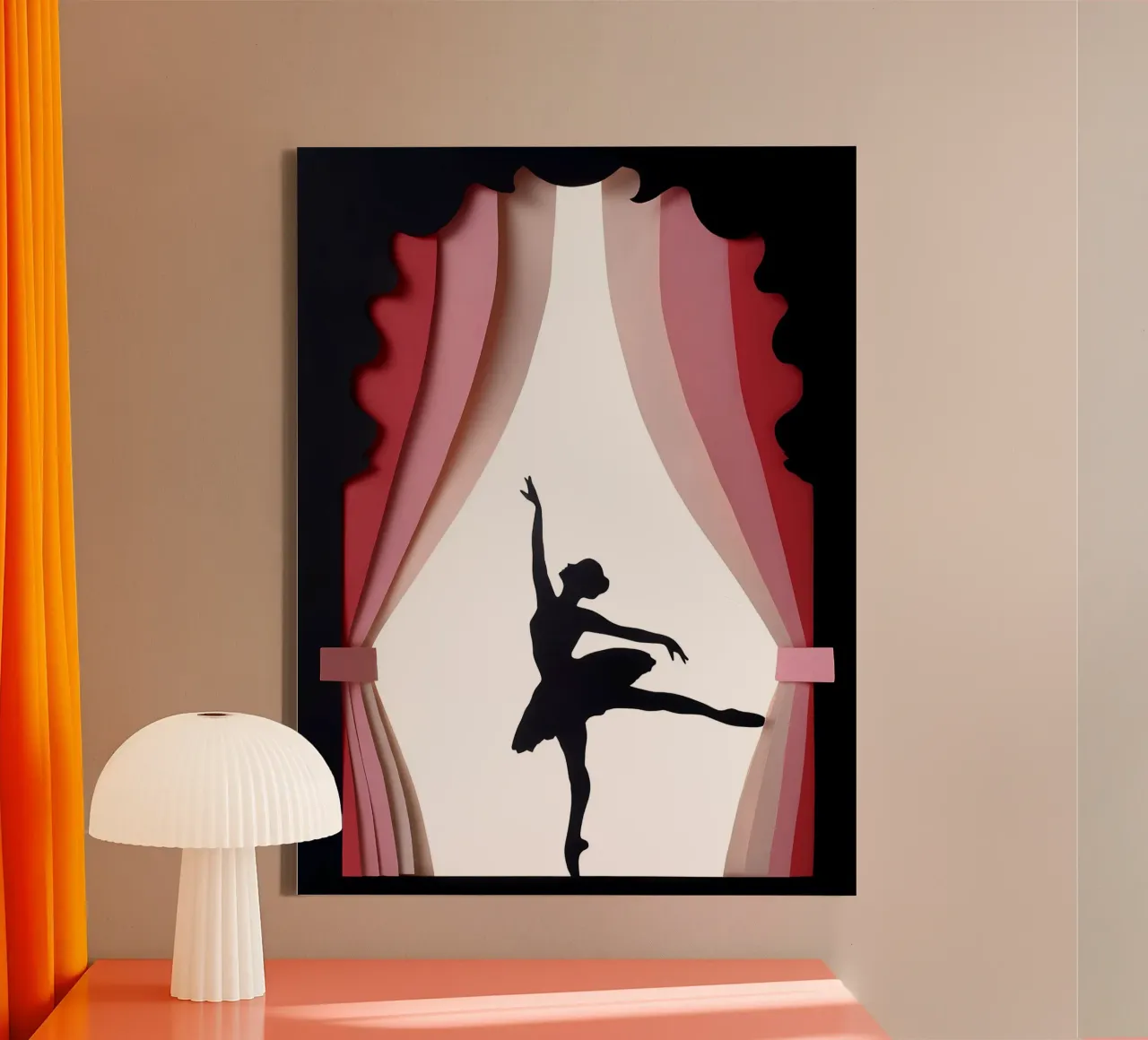 Ballerina Papercut Art tela con Cornice a cassetta da Papercut Gallery
