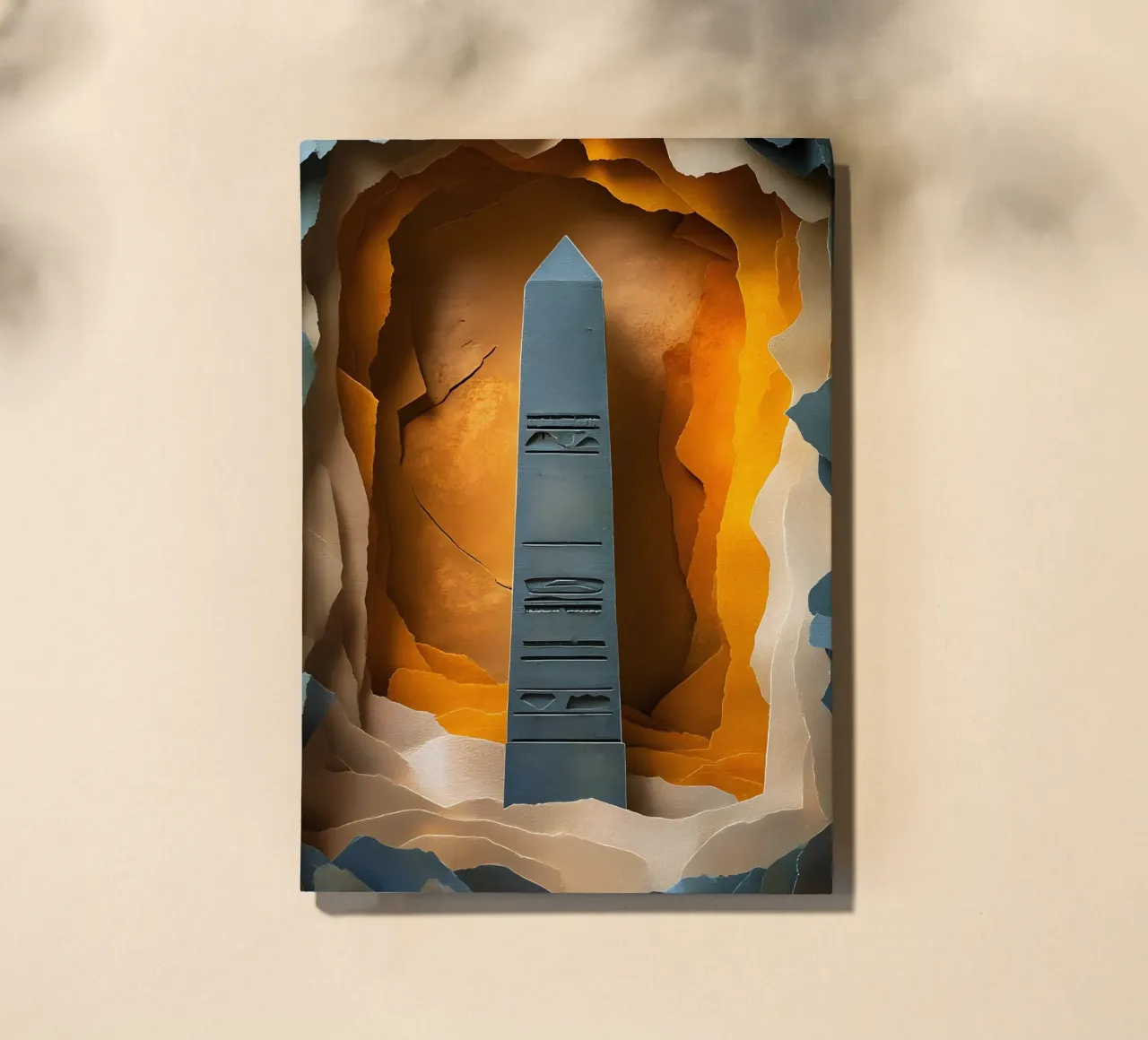 Obelisk In The Cave Papercut Art notebook by Papercut Gallery