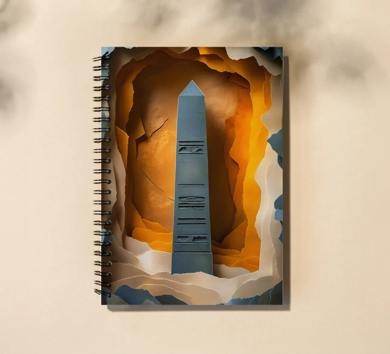 Obelisk In The Cave Papercut Art spiral notebook by Papercut Gallery