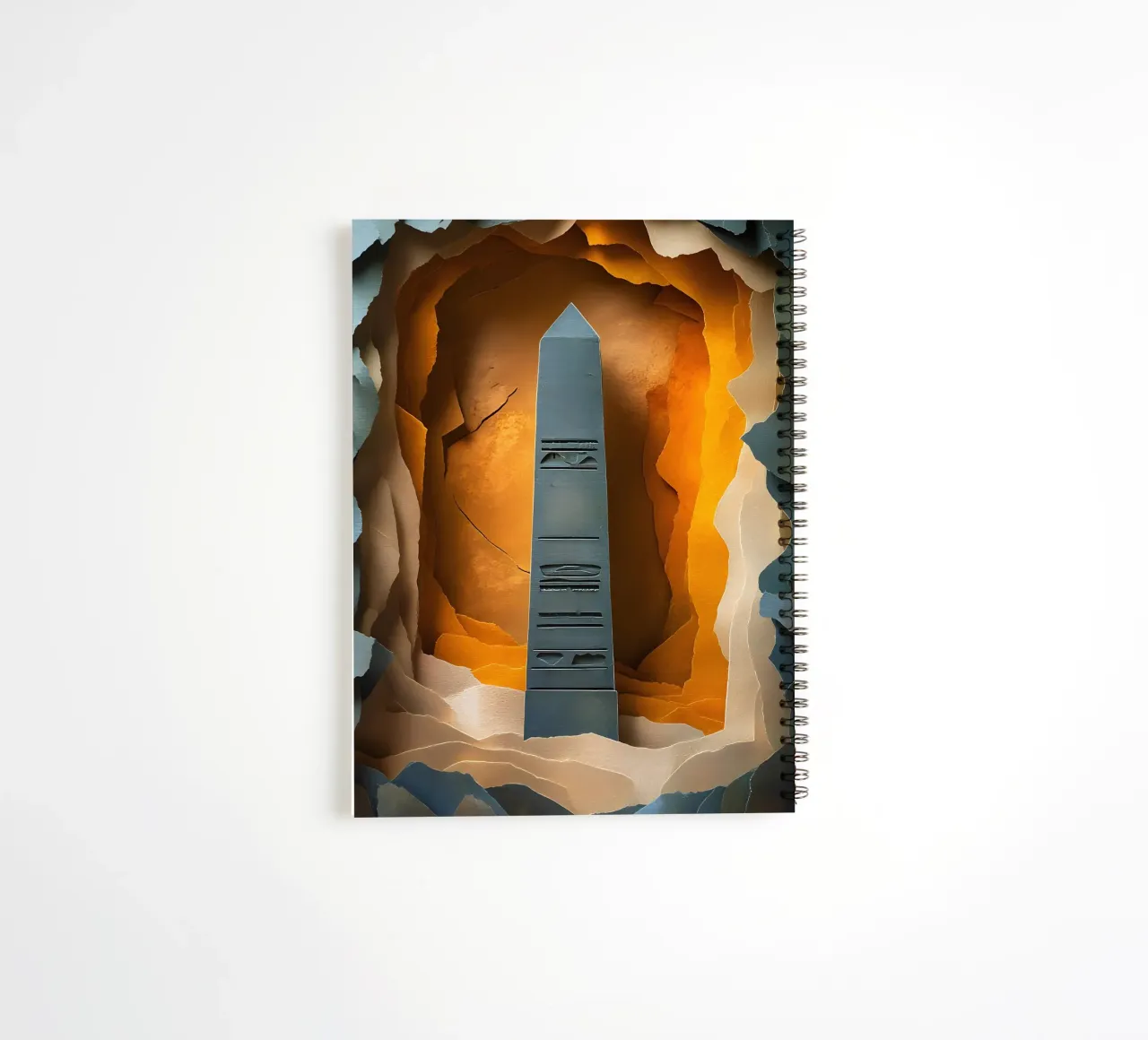 Obelisk In The Cave Papercut Art spiral notebook by Papercut Gallery