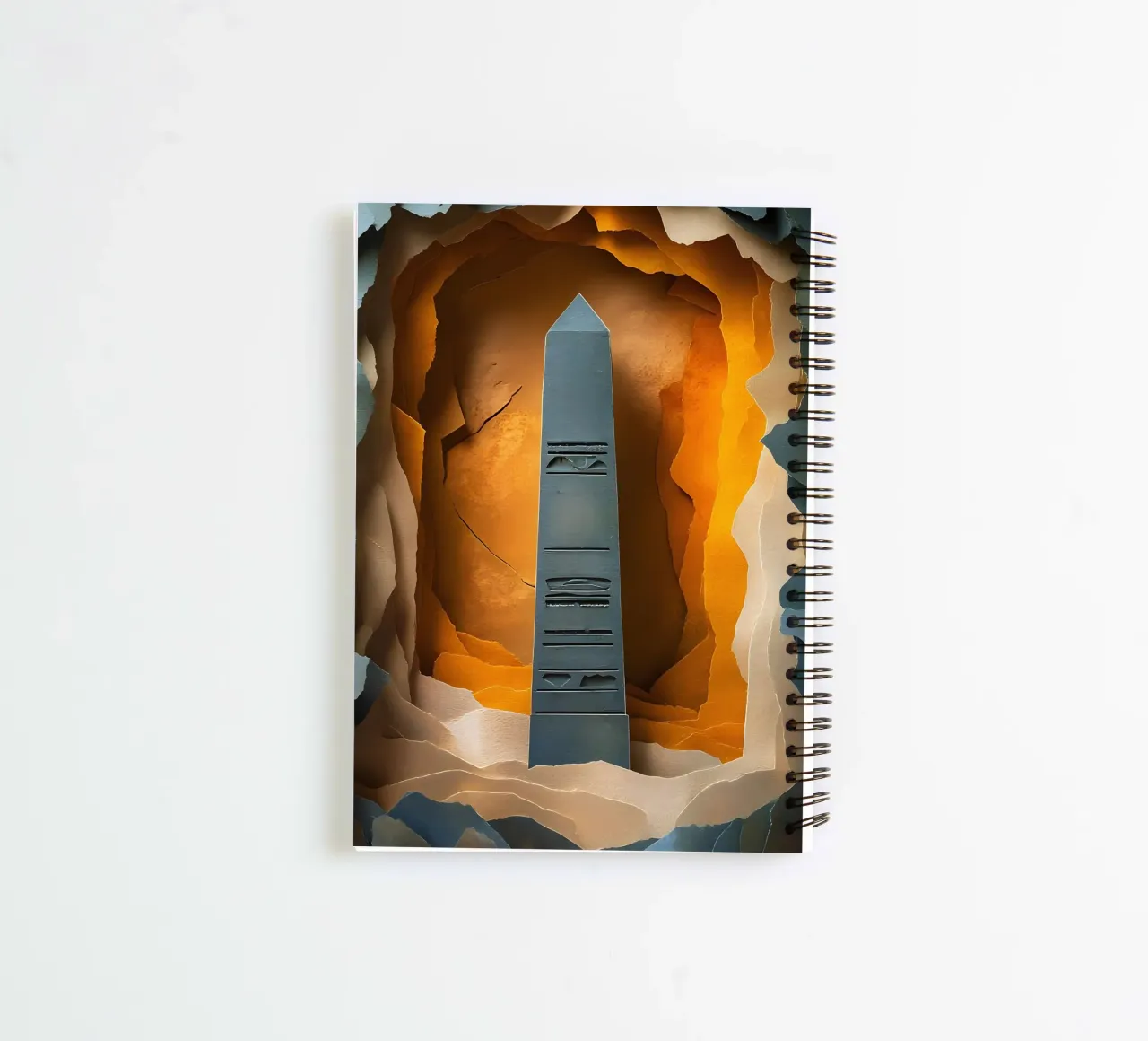 Obelisk In The Cave Papercut Art spiral notebook by Papercut Gallery