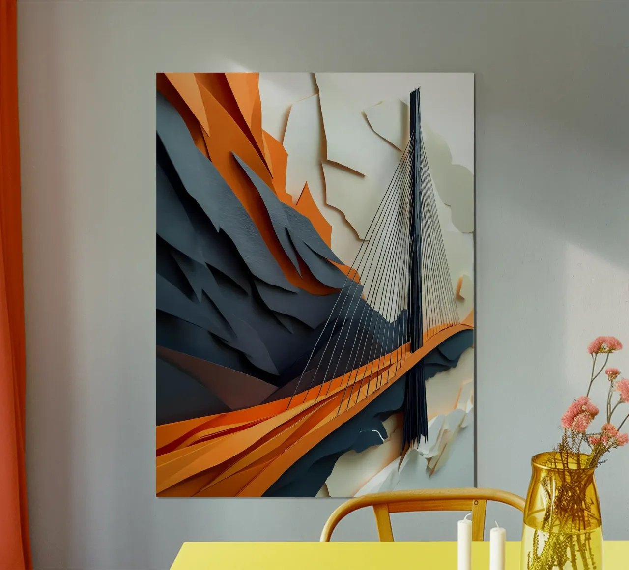 Kabelbrücke Scherenschnitt Kunst Poster von Papercut Gallery