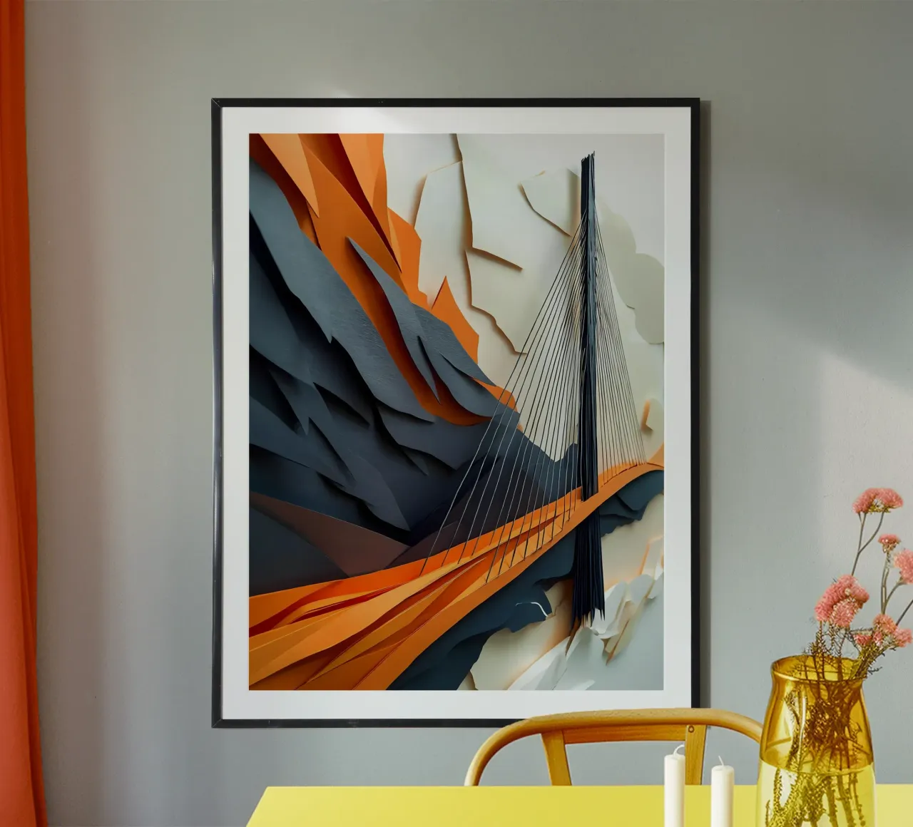 Kabelbrücke Scherenschnitt Kunst Poster von Papercut Gallery