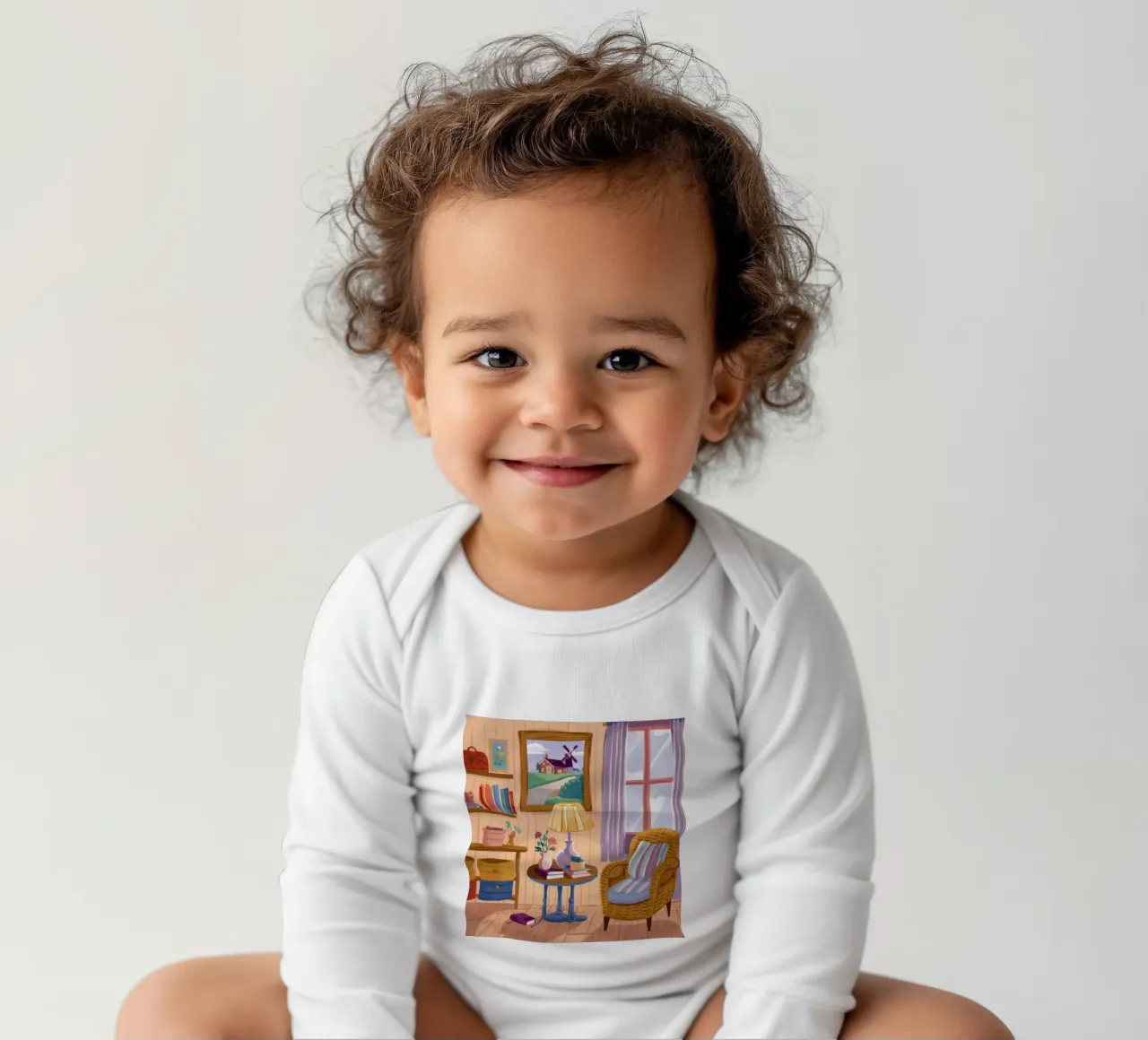 Gemütliche Leseecke Langarm Babybody von Obs Canvas