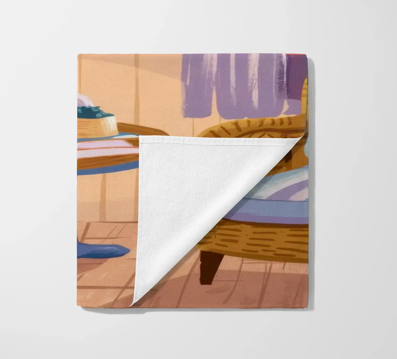 Accogliente angolo di lettura telo mare da Obs Canvas