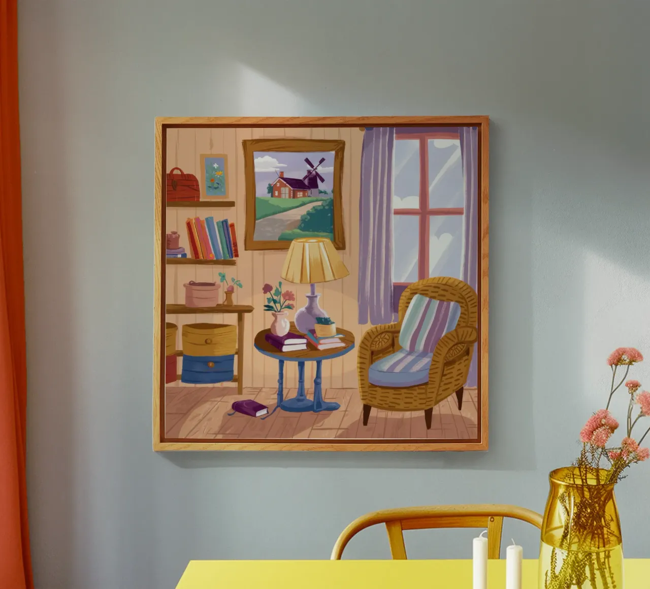 Accogliente angolo di lettura plexiglass da Obs Canvas
