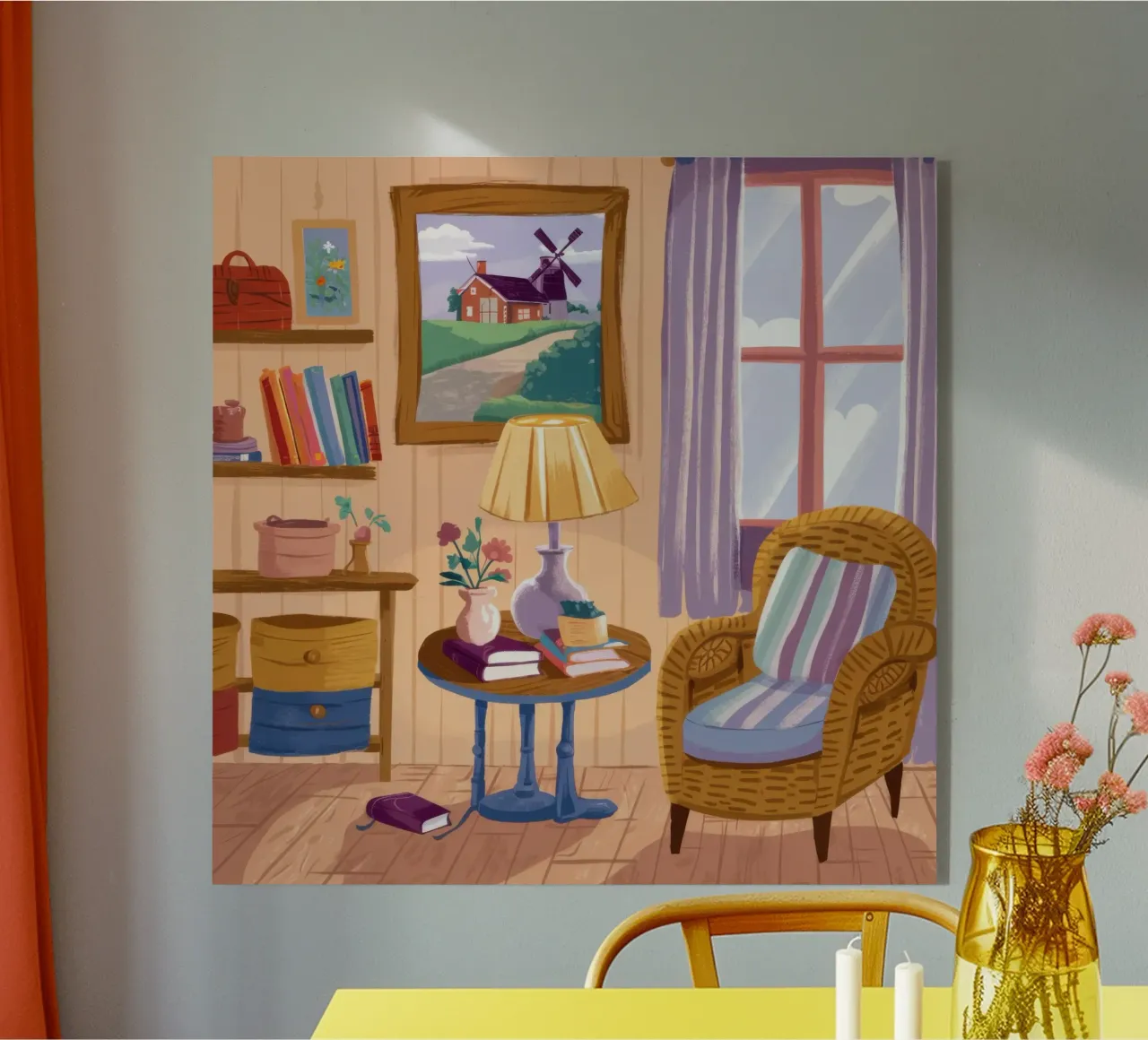 Accogliente angolo di lettura plexiglass da Obs Canvas