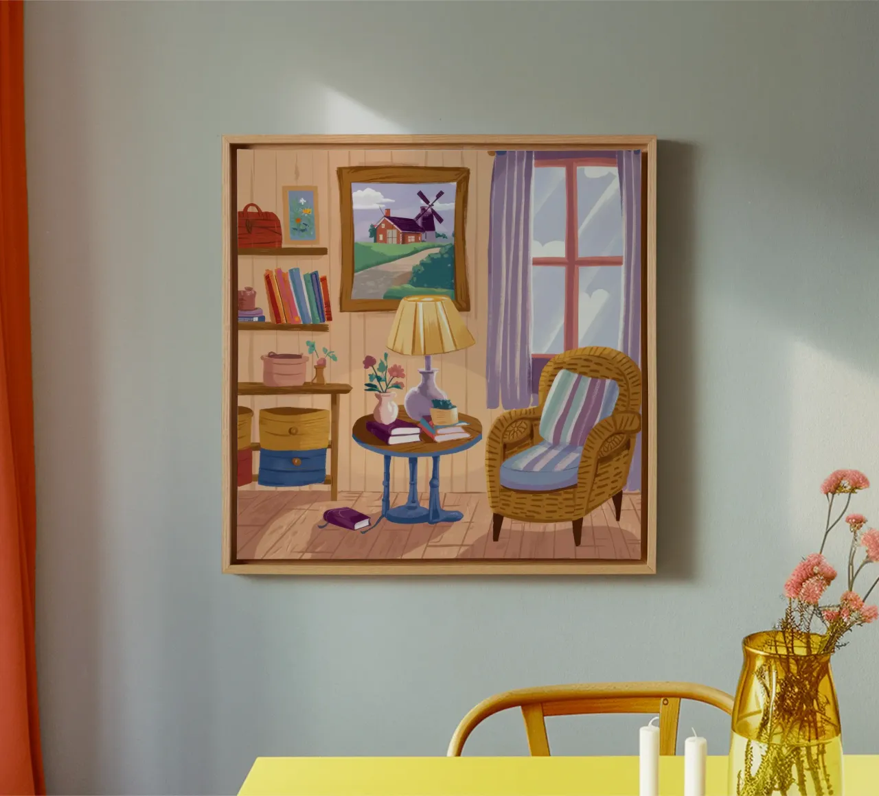 Cozy Reading Nook canvas by Obs Canvas