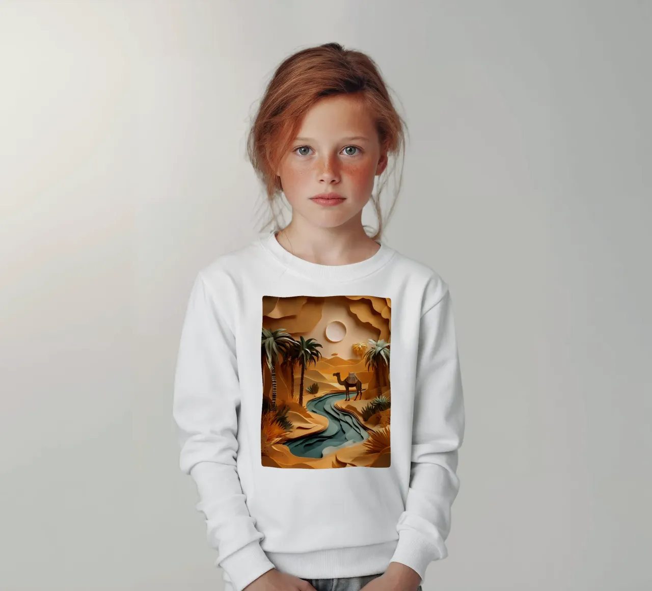 Cammello in un'oasi felpa bambino da Papercut Gallery