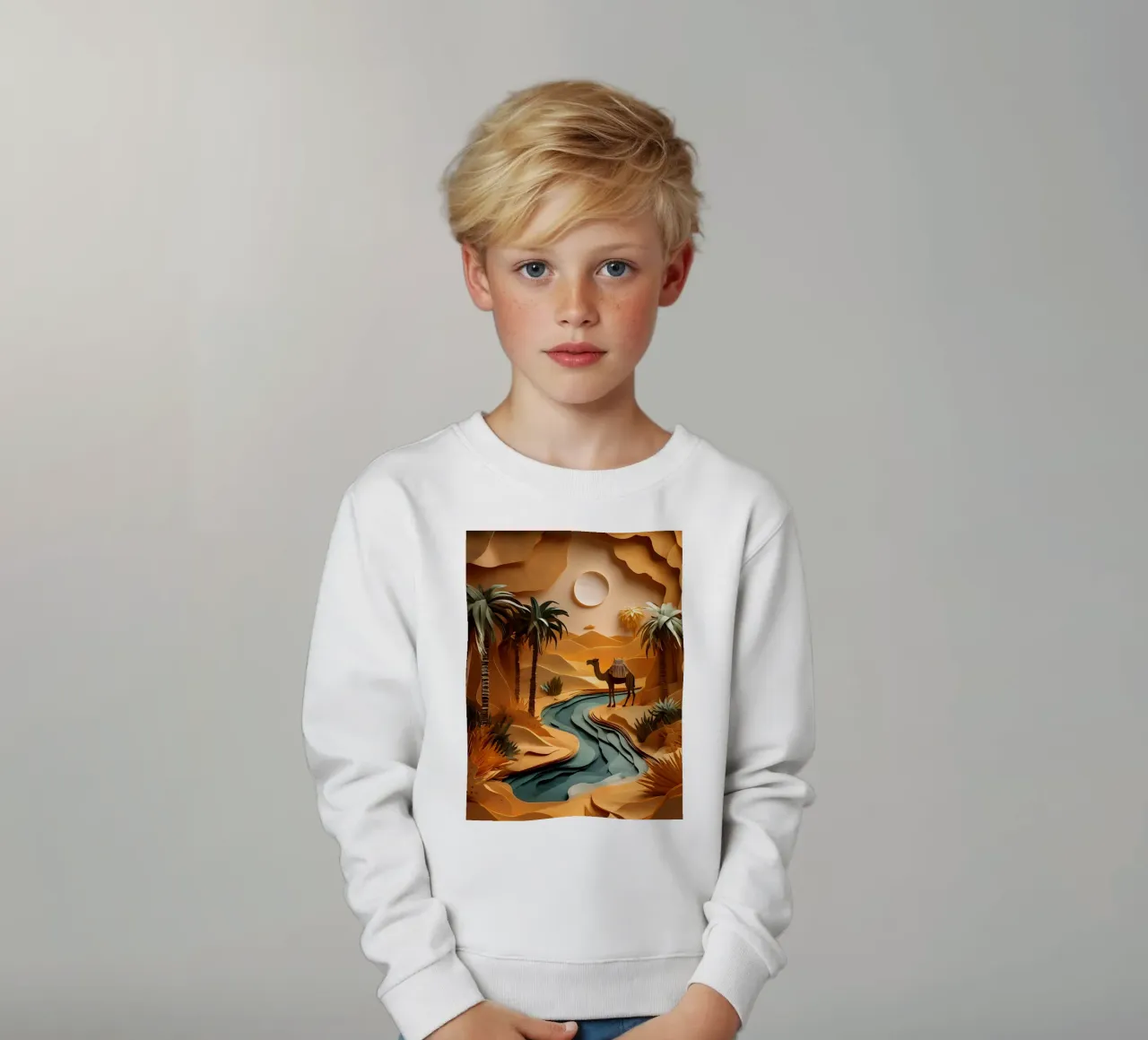 Cammello in un'oasi felpa bambino da Papercut Gallery