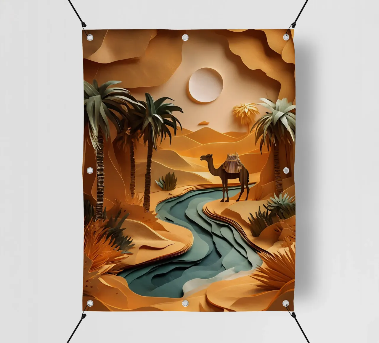 Cammello in un'oasi telo in pvc da Papercut Gallery