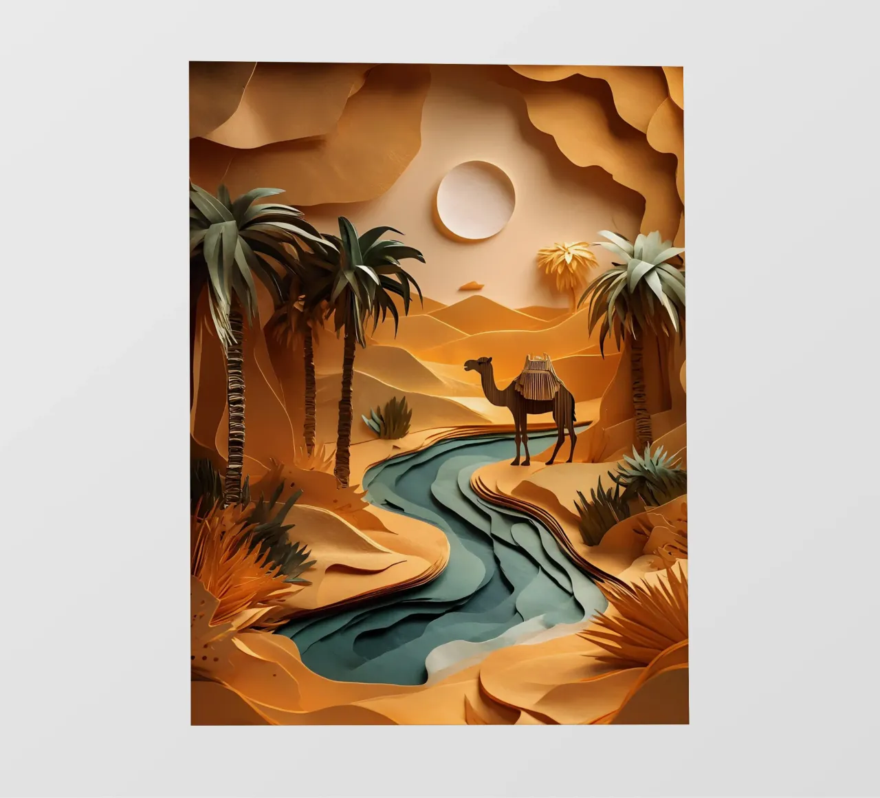 Cammello in un'oasi telo in pvc da Papercut Gallery