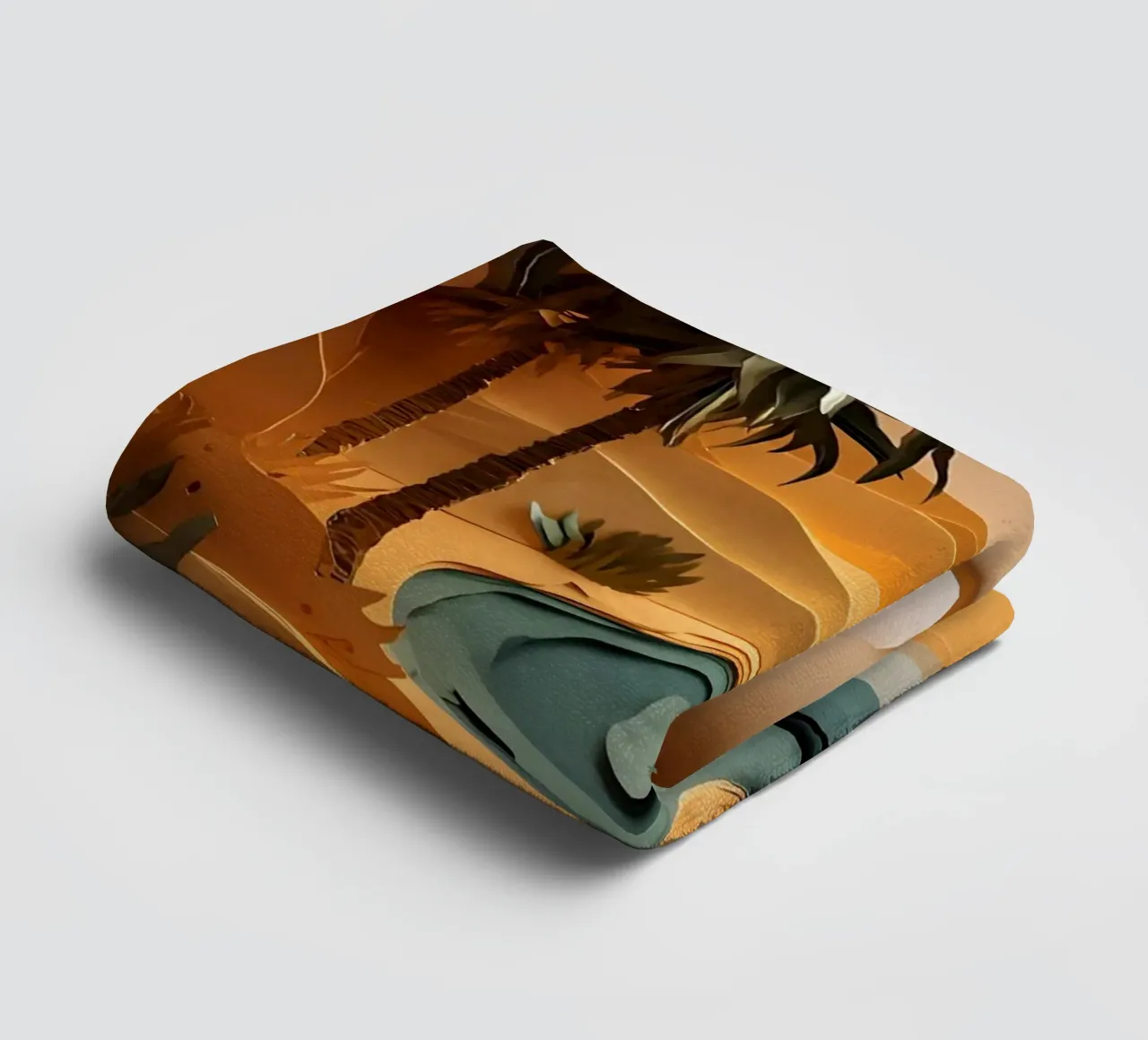 Cammello in un'oasi asciugamano da bagno da Papercut Gallery
