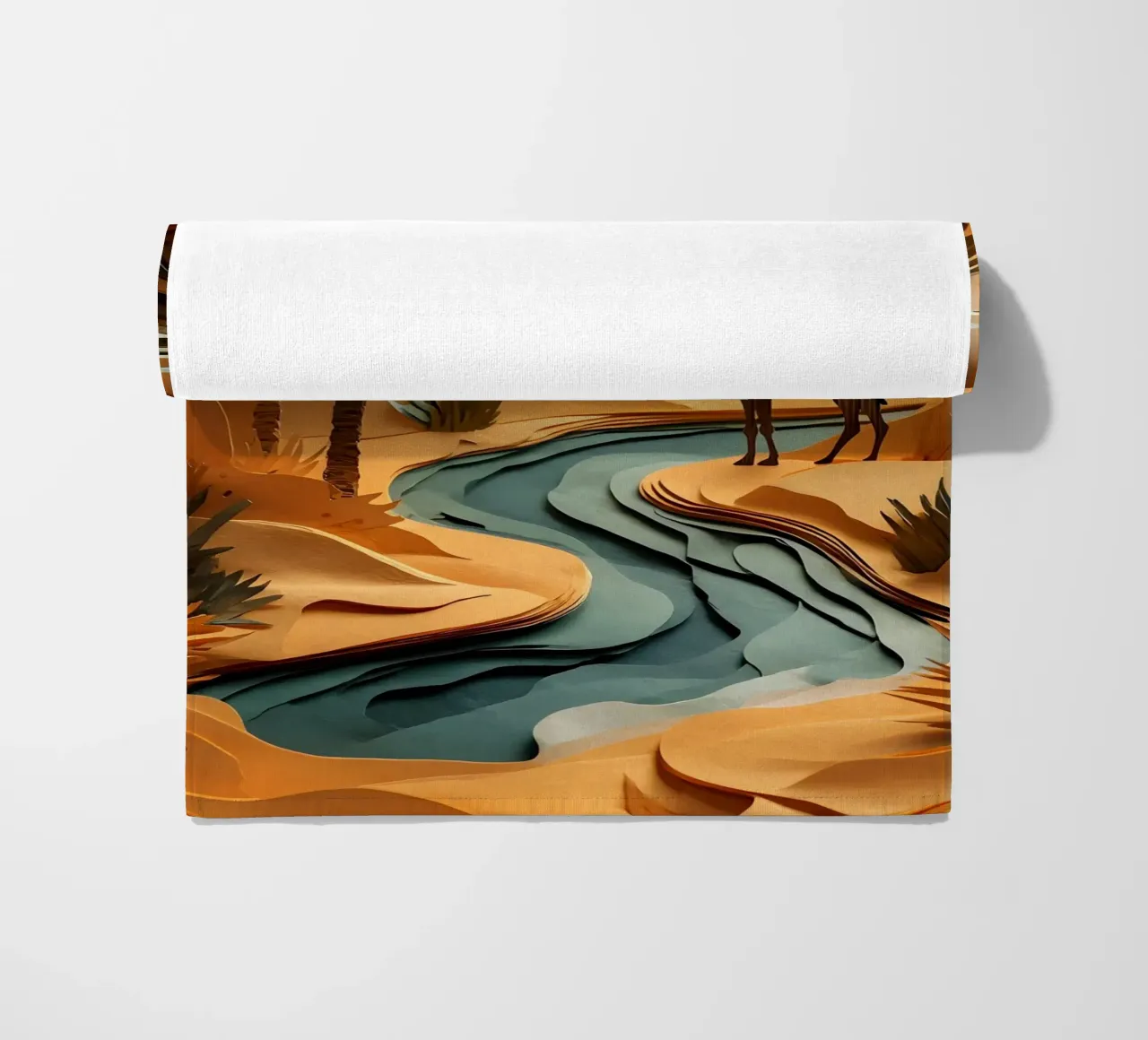 Cammello in un'oasi telo mare da Papercut Gallery