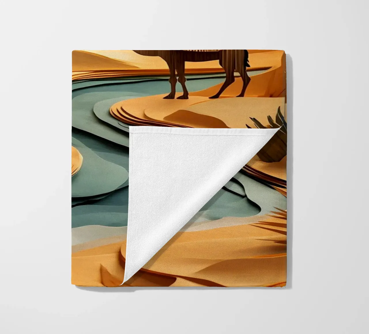 Cammello in un'oasi telo mare da Papercut Gallery