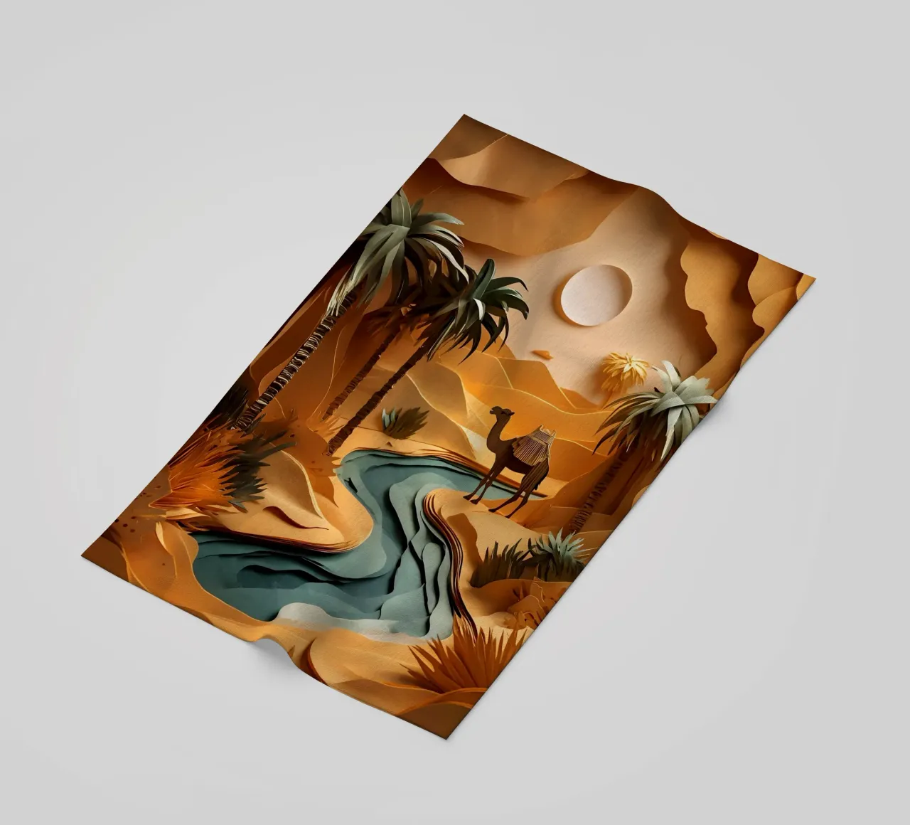 Cammello in un'oasi telo mare da Papercut Gallery