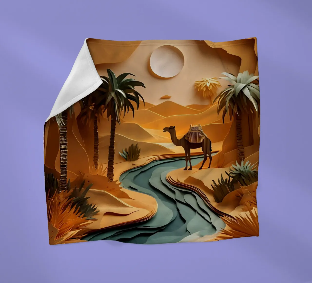 Cammello in un'oasi coperta in pile da Papercut Gallery