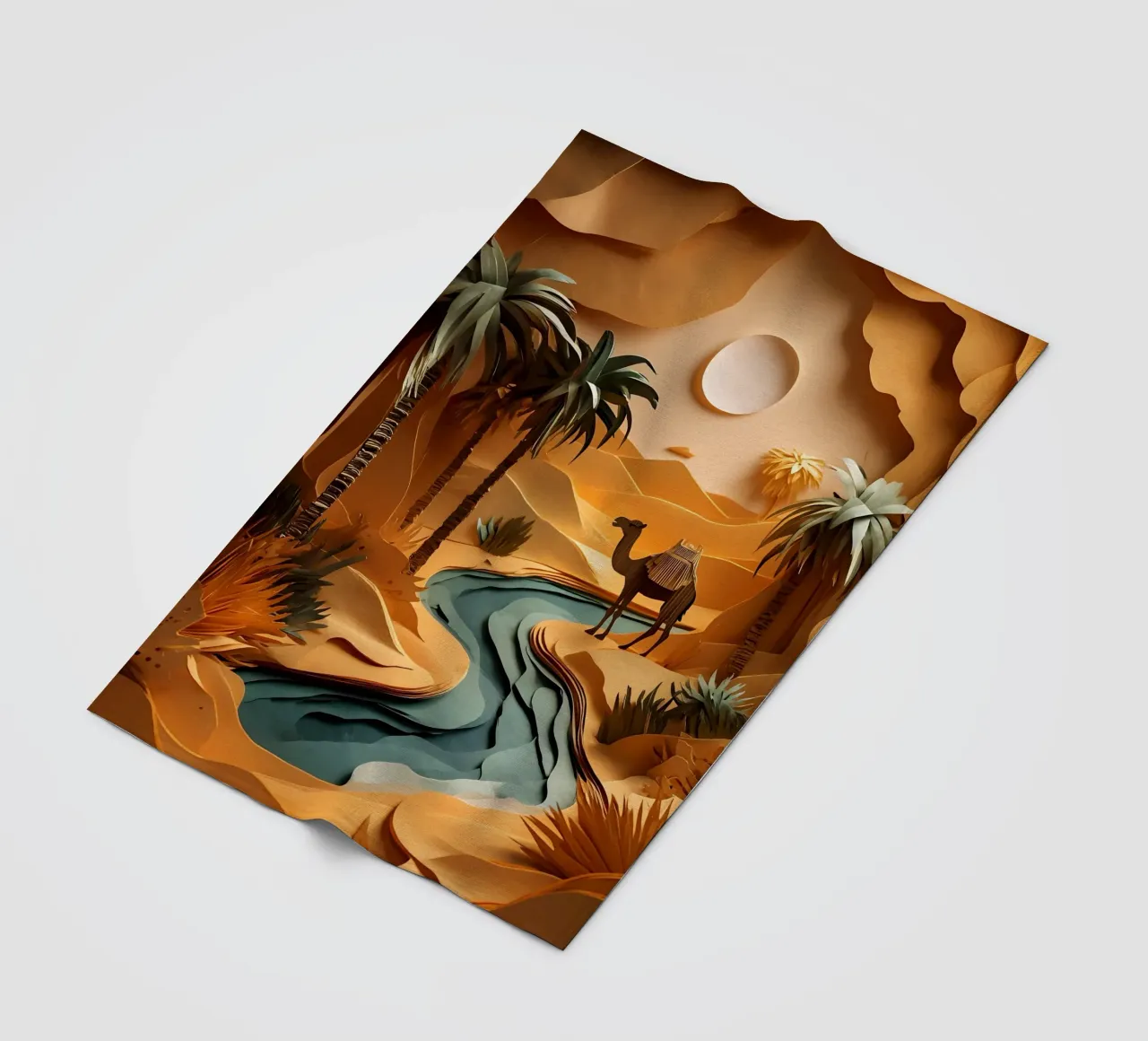 Cammello in un'oasi coperta in pile da Papercut Gallery
