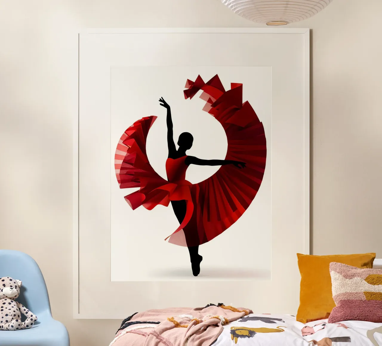Ballerina dansende papercut kunst poster van Papercut Gallery