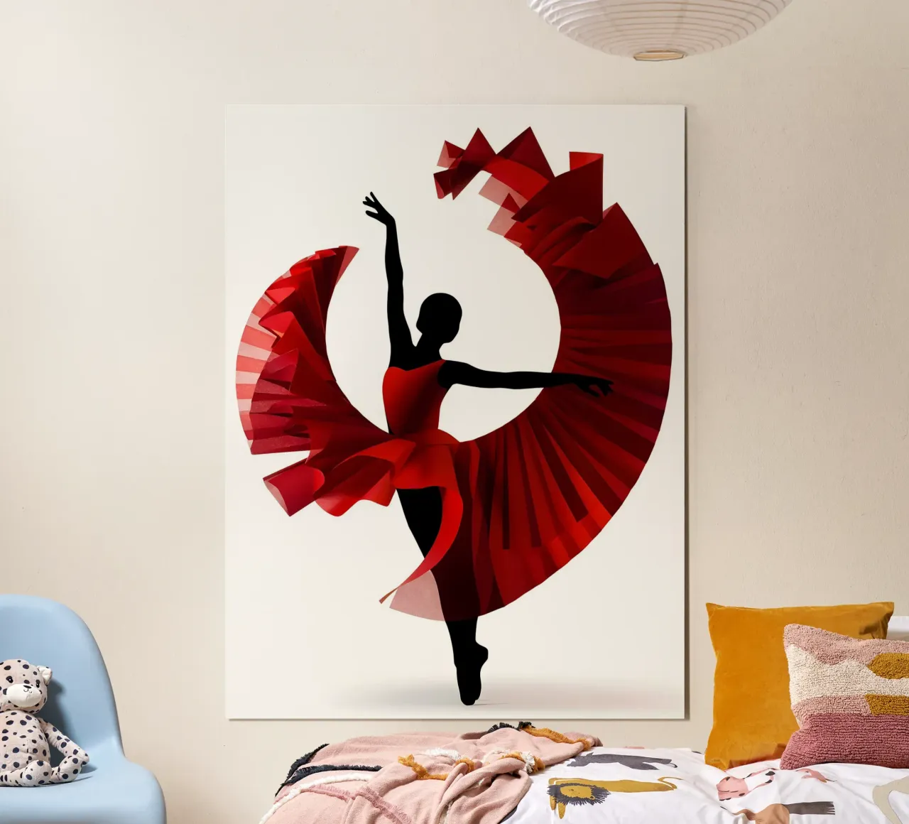 Ballerina dansende papercut kunst poster van Papercut Gallery