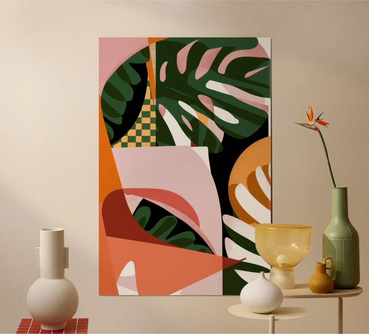 Natura morta di Monstera poster da Line Fable