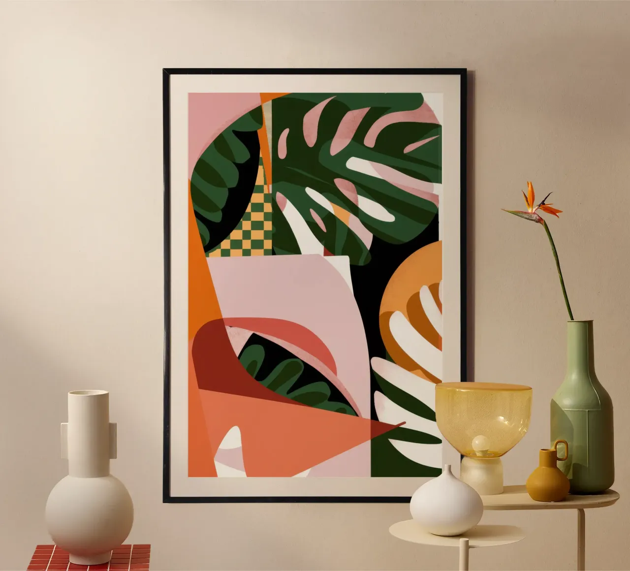 Natura morta di Monstera poster da Line Fable