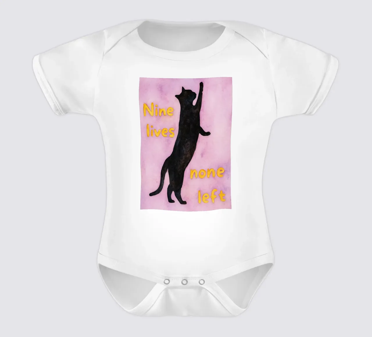neun Leben nicht links Katze Malerei Kurzarm Babybody von Goldend