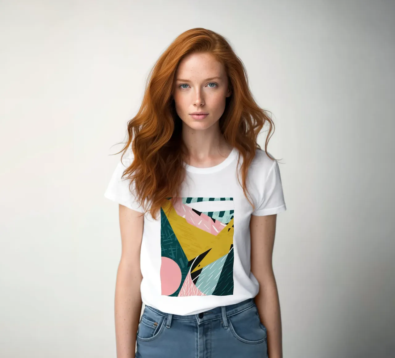 Dynamic Green Collision women's fitted t-shirt by Thistle Bloom