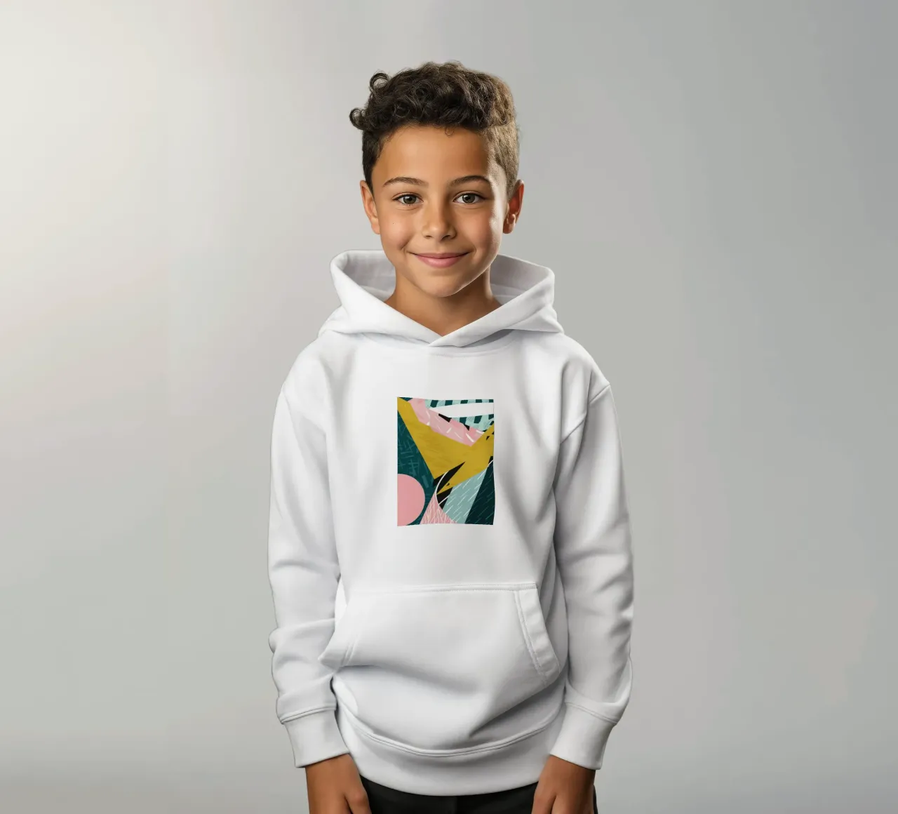 Dynamic Green Collision kids hoodie by Thistle Bloom