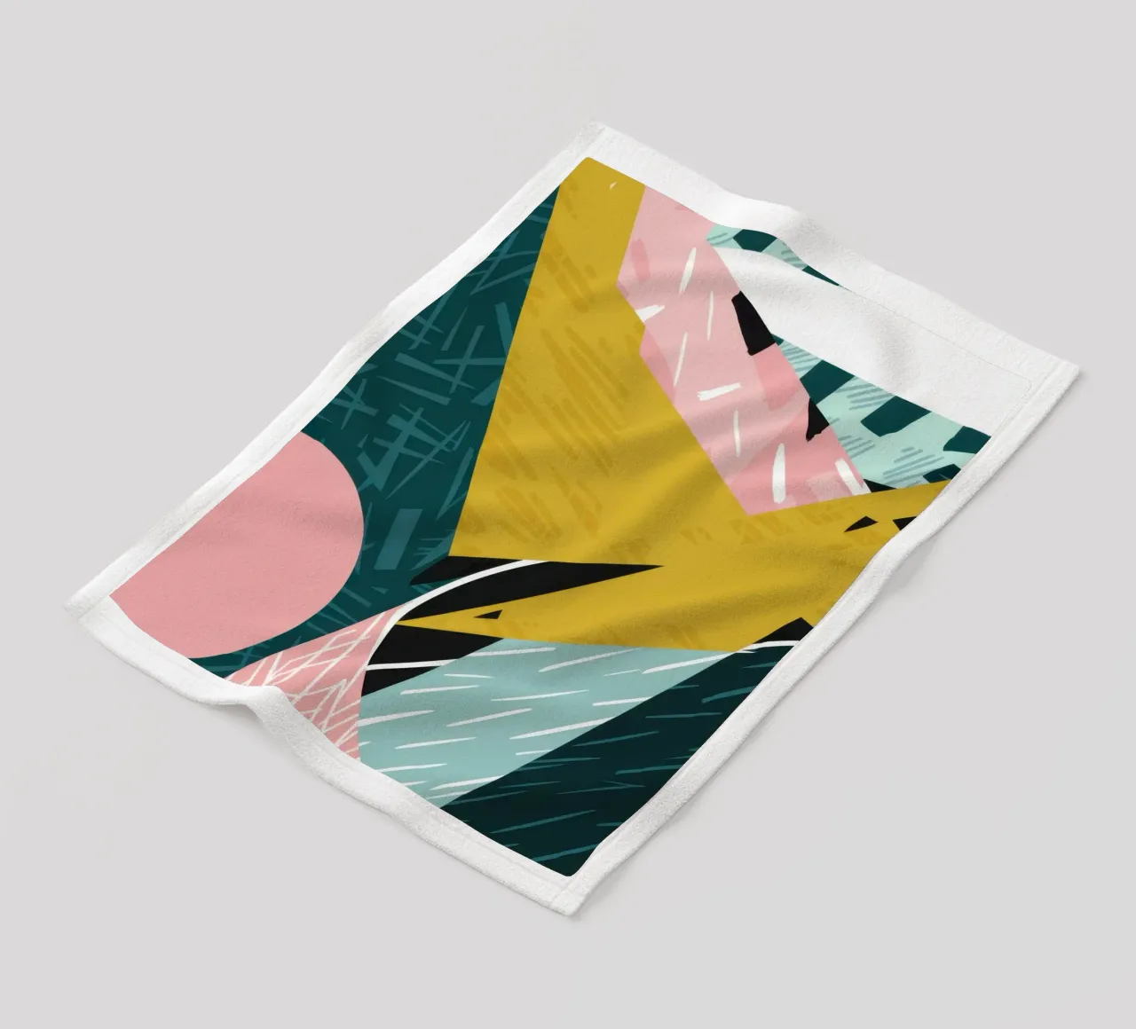 Dynamic Green Collision fleece blanket by Thistle Bloom