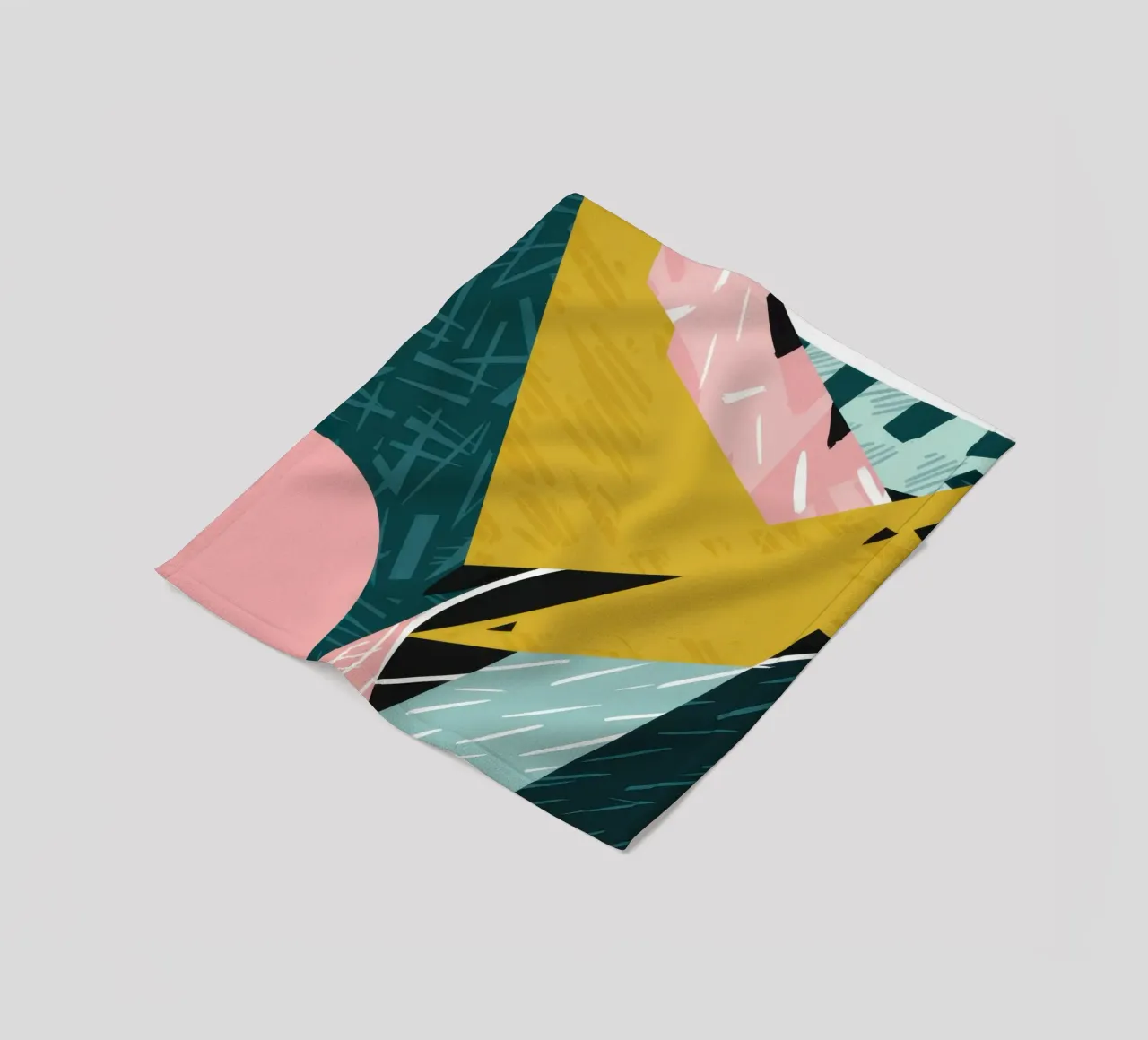 Dynamic Green Collision fleece blanket by Thistle Bloom