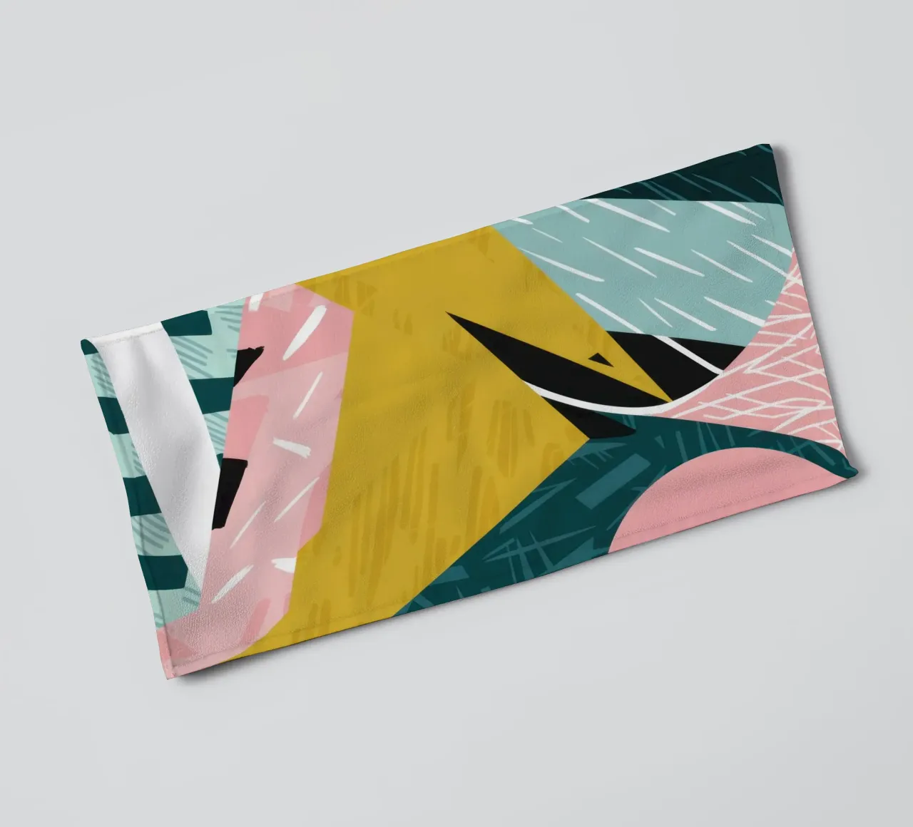 Dynamic Green Collision towel by Thistle Bloom