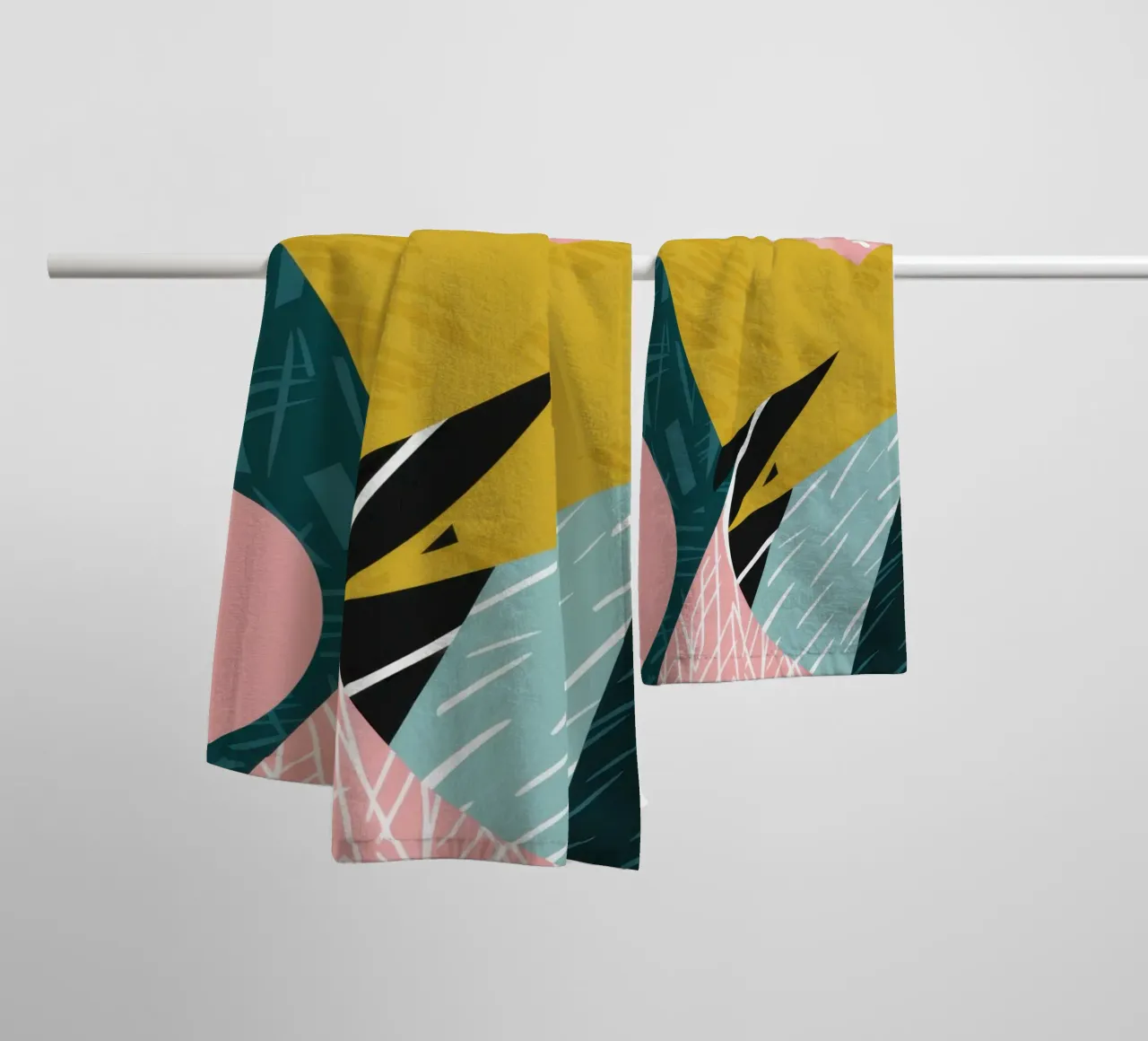 Dynamic Green Collision towel by Thistle Bloom