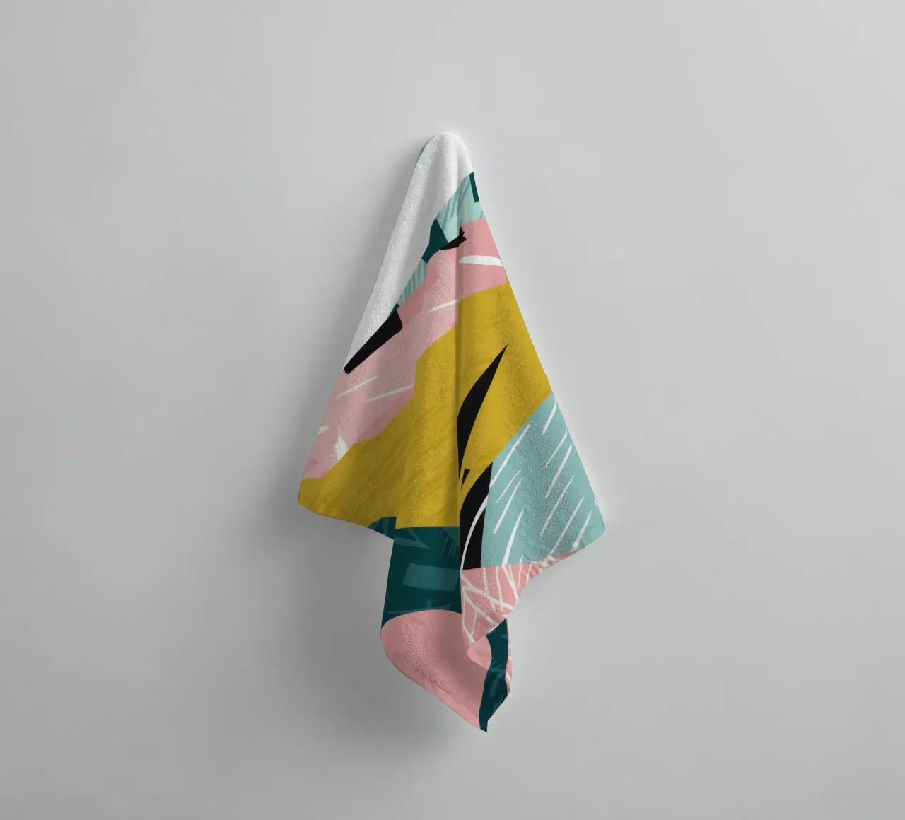 Dynamic Green Collision towel by Thistle Bloom