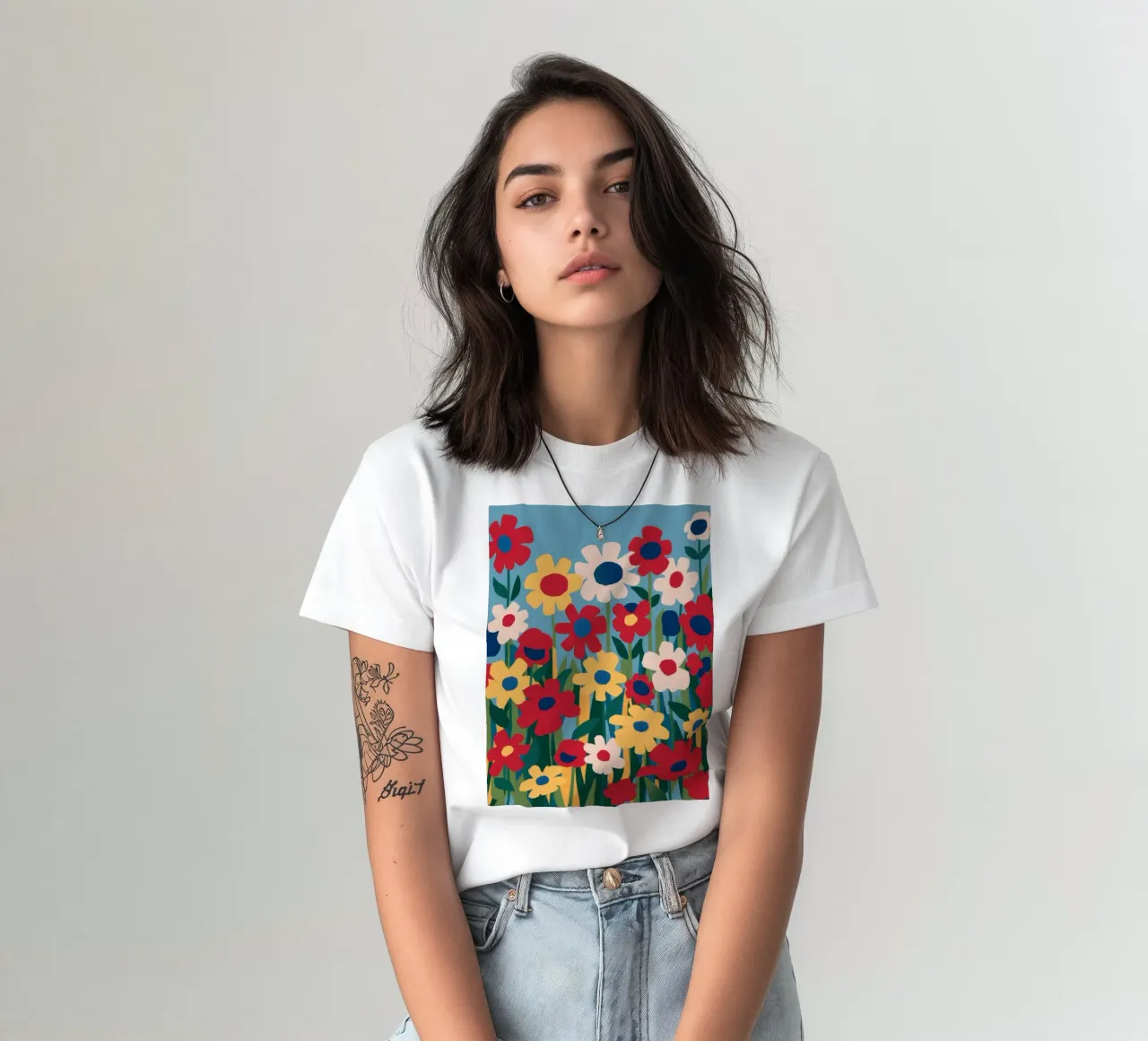 Primary Color Meadow t-shirt by Obs Canvas