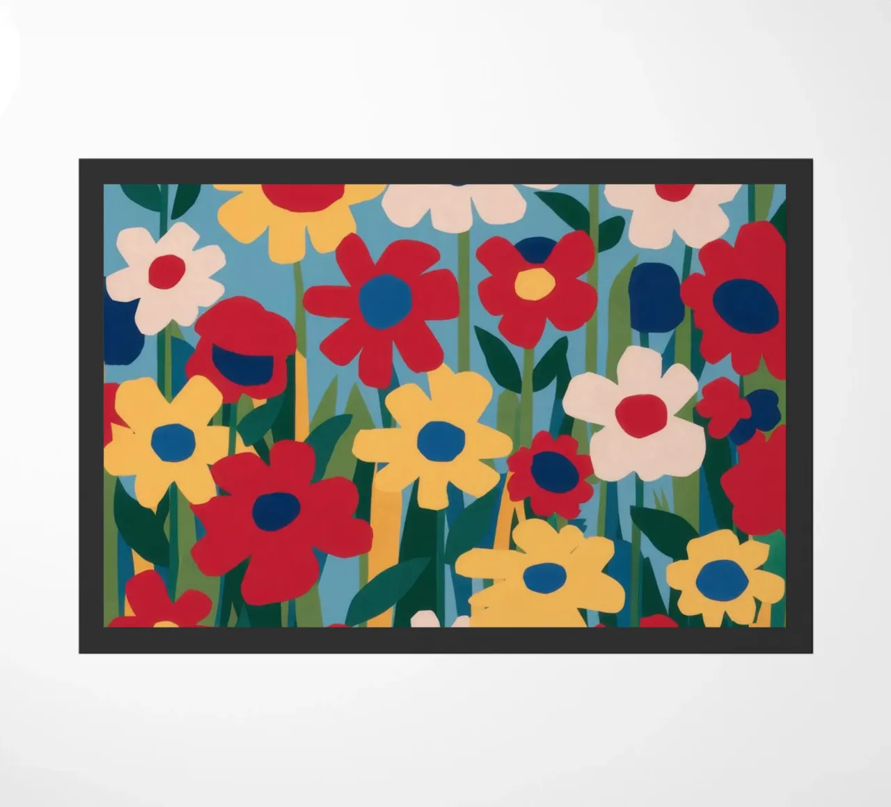 Primary Color Meadow doormat by Obs Canvas