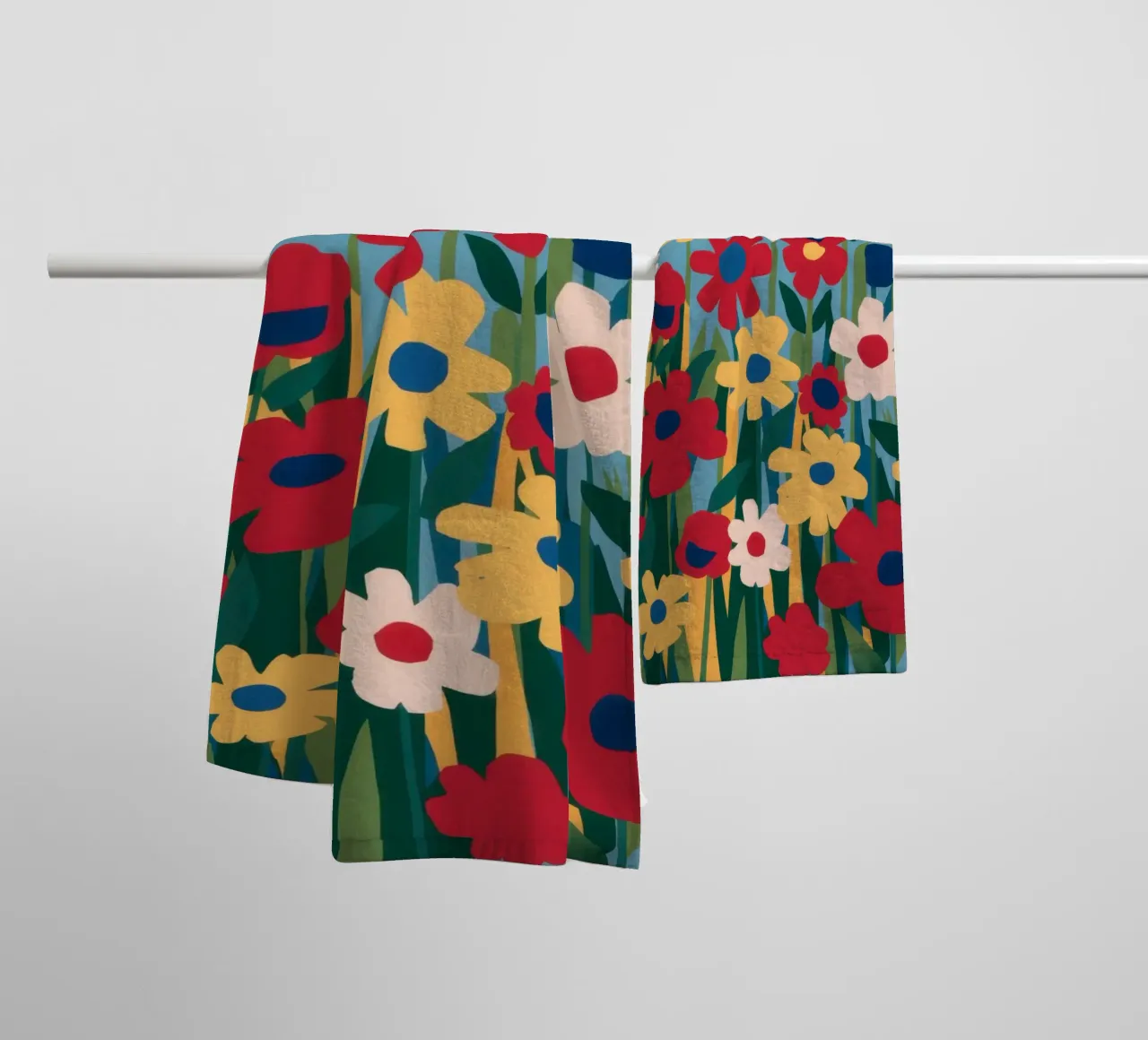 Primary Color Meadow towel by Obs Canvas