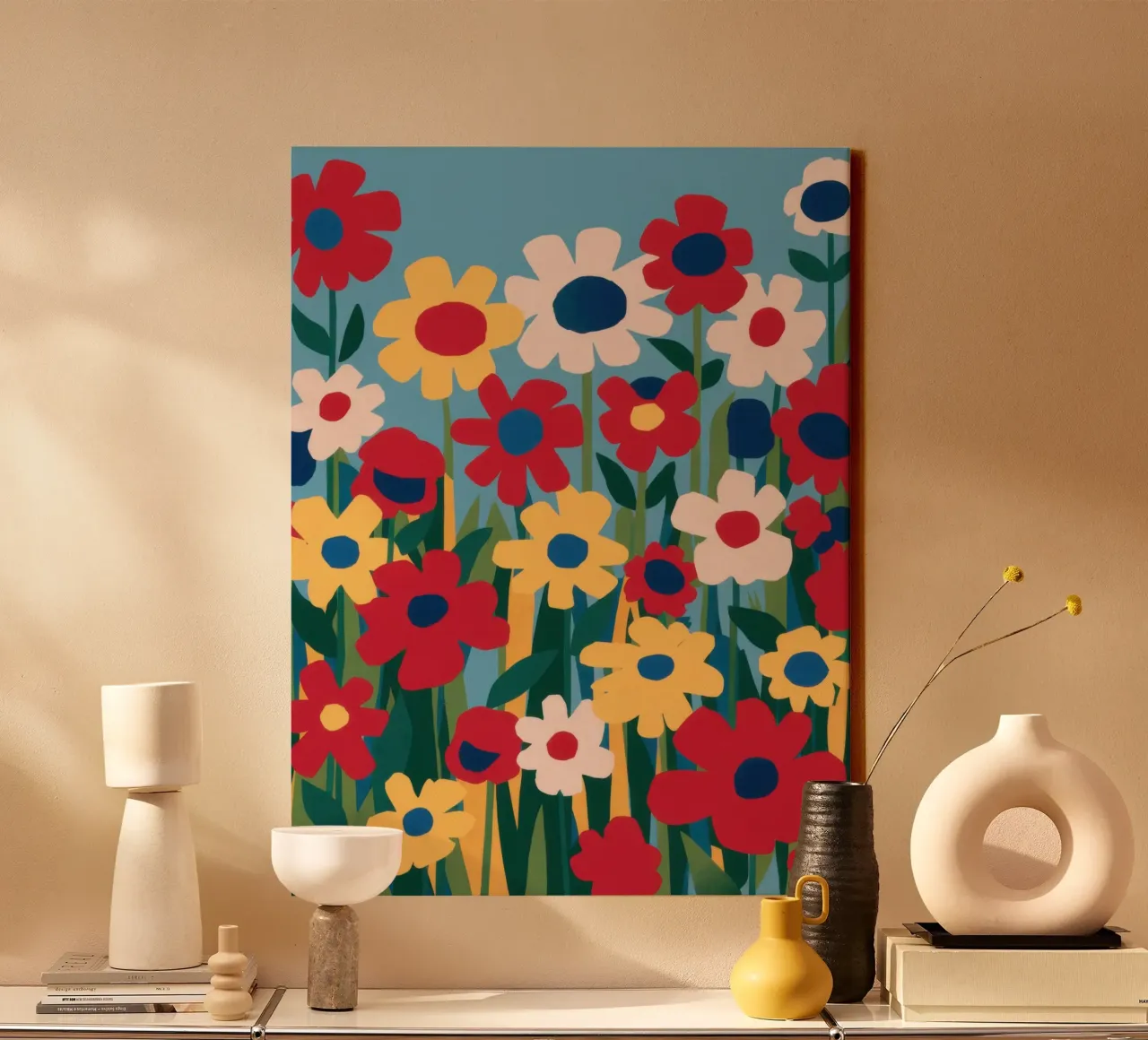 Primary Color Meadow canvas by Obs Canvas