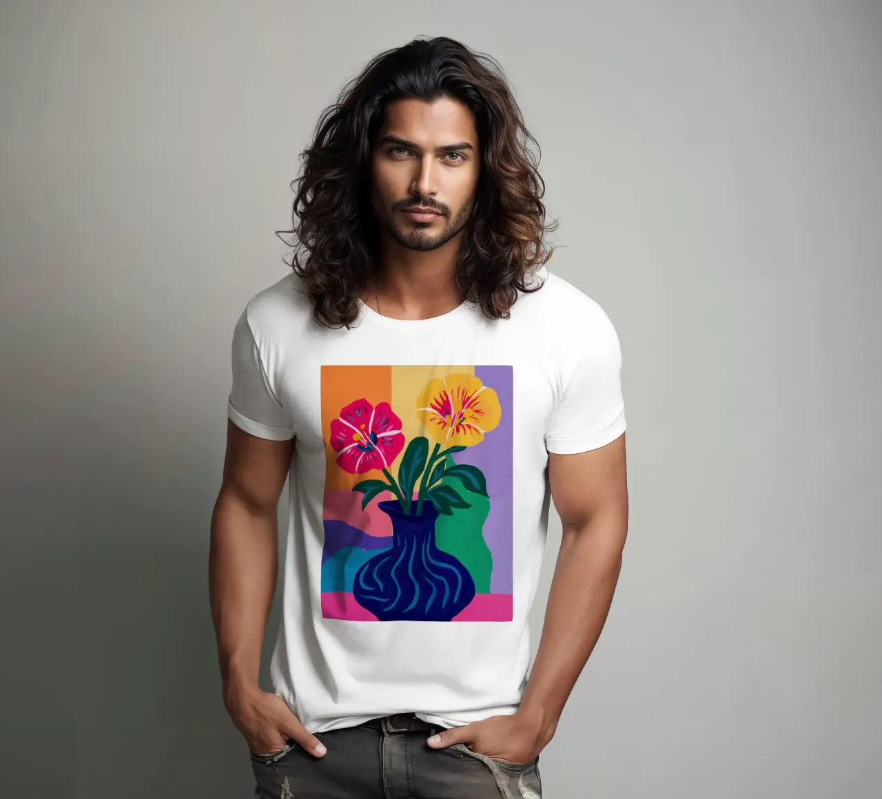 Bouquet vibrante in blu t-shirt da Thistle Bloom