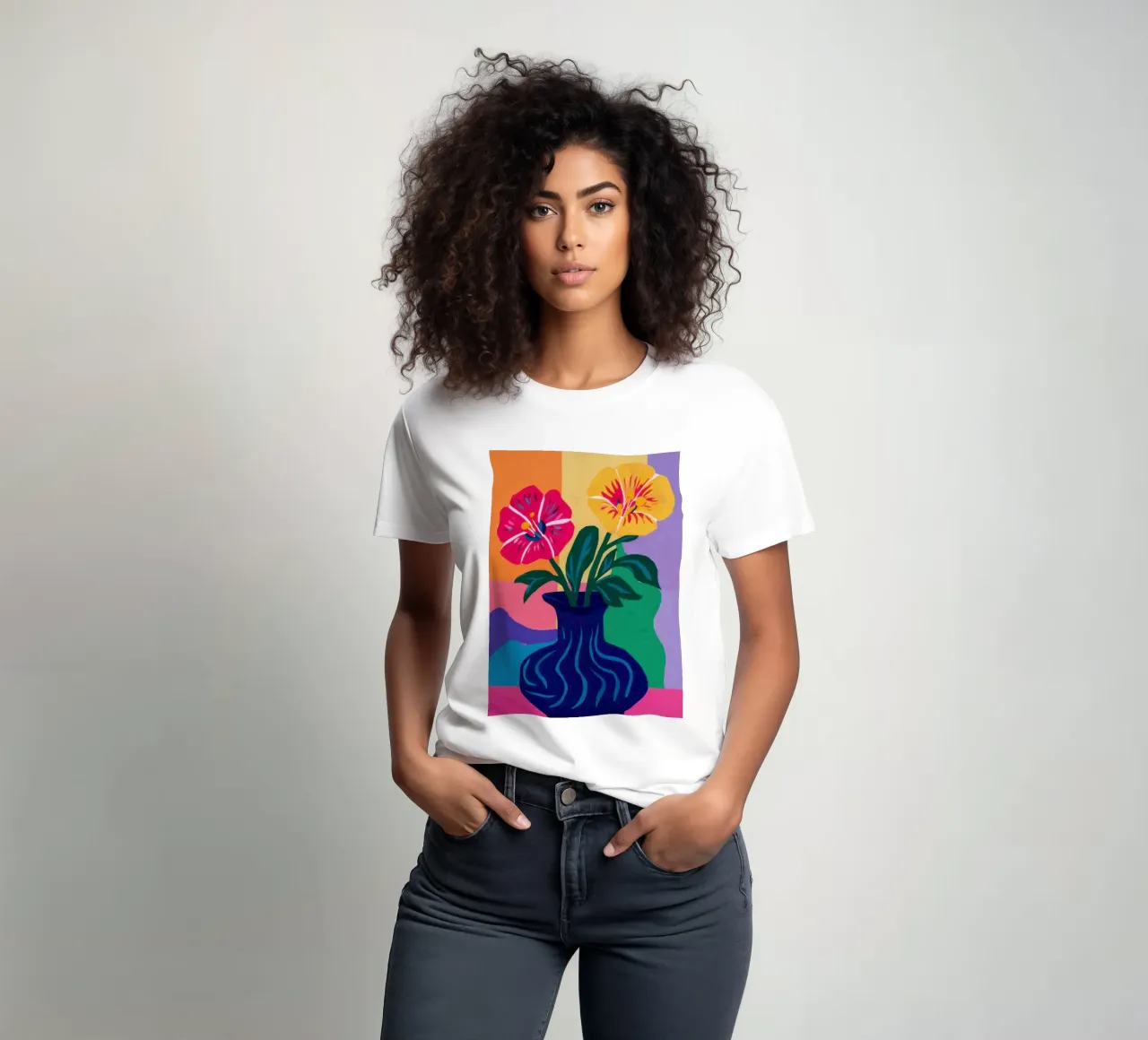 Bouquet vibrante in blu t-shirt da Thistle Bloom