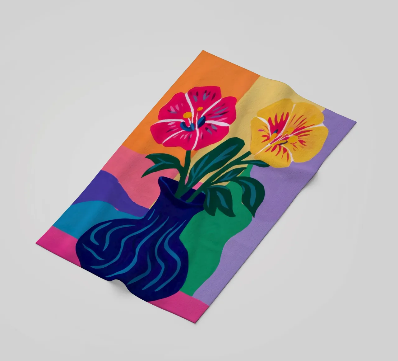 Bouquet vibrante in blu telo mare da Thistle Bloom