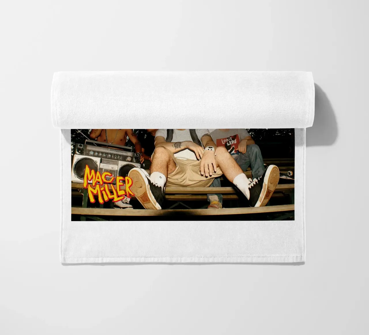 Alternative Album Cover Kids Mac Miller beach towel by softseilish