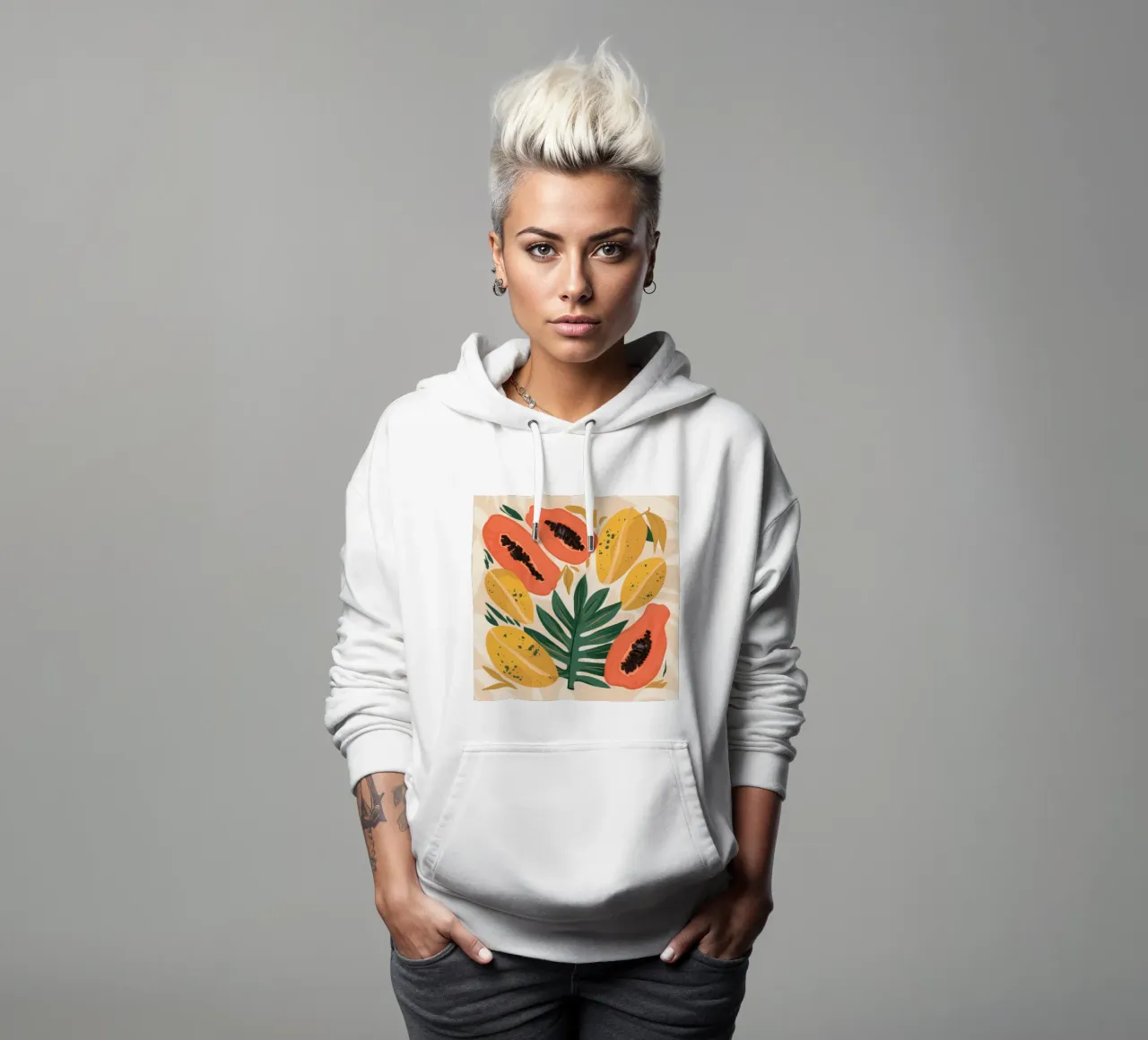 Papaya Pattern Play felpa con cappuccio da Gaia Viesta