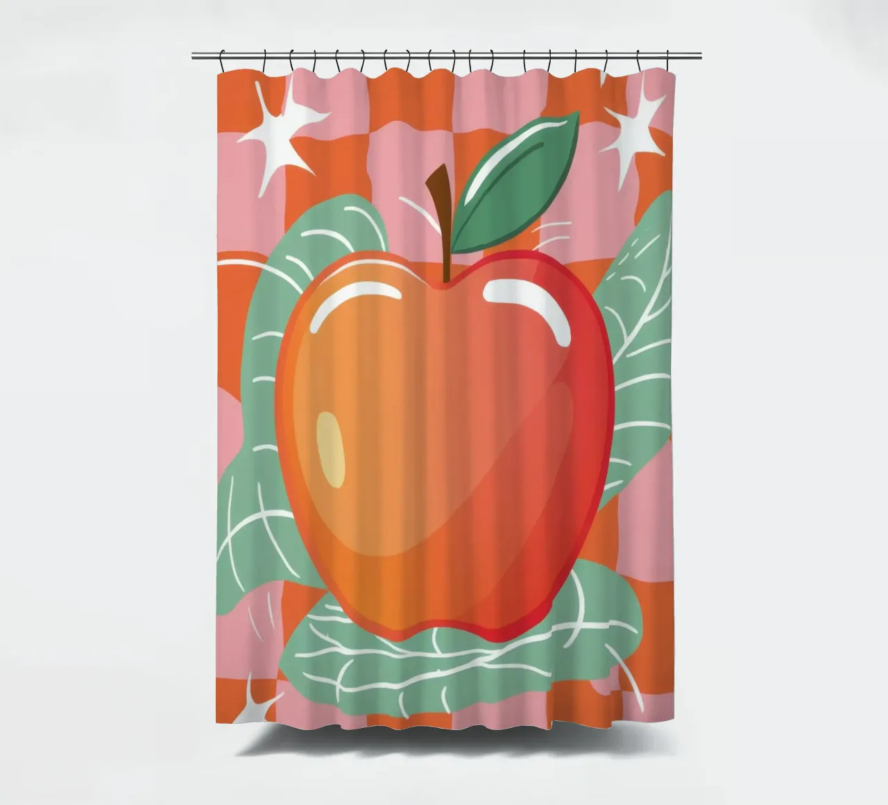 Prickelnder Apfel-Pop Duschvorhang von Line Fable