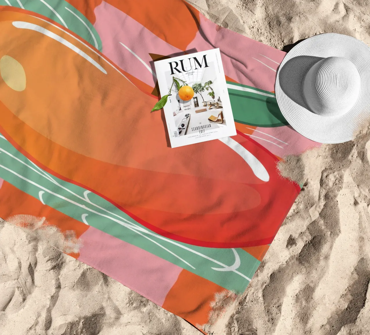 Sparkling Apple Pop beach towel by Line Fable