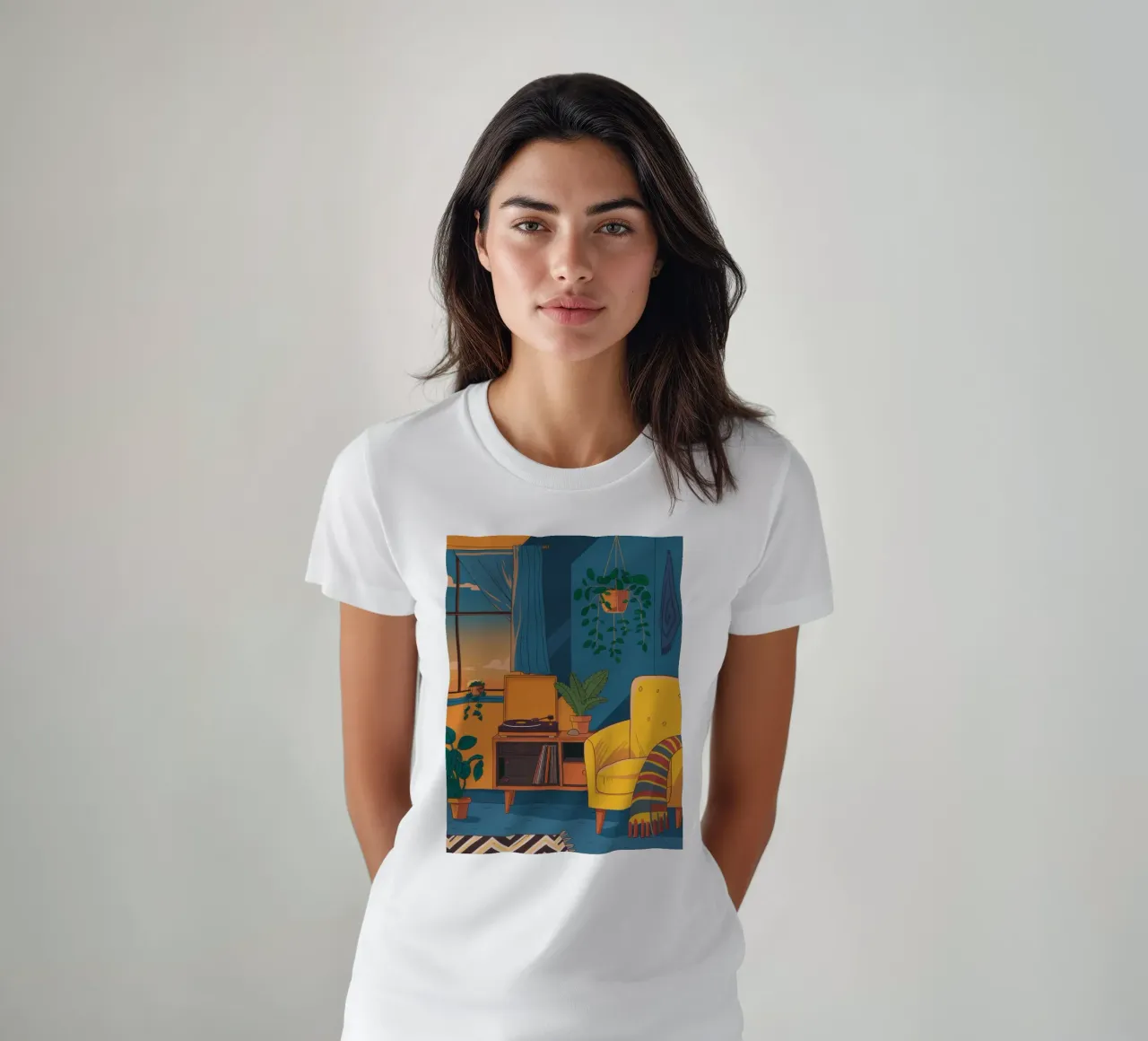 Coin lecture confortable le soir t-shirt de Thistle Bloom